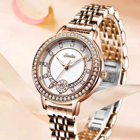 WATCH WOMEN SUNKTA Luxe الساعة النسائية الفاخرة أعلى جودة مقاومة للماء