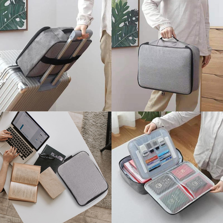 حقيبة تنظيم المستندات الفاخرة(سعة كبيرة 3 طبقات)