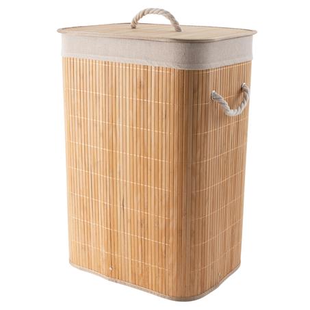 سلة غسيل قابلة للطي من الخيزران الطبيعي