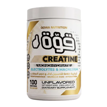 Créatine Monohydrate Qowa | Unflavoured - 600g | Électrolytes & Magnésium