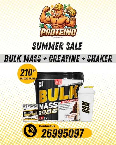 Bulk Mass 5kg + Creatine 200g + Shaker