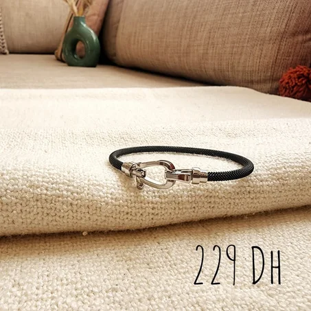 Bracelet en Acier 310 "Fred noir"