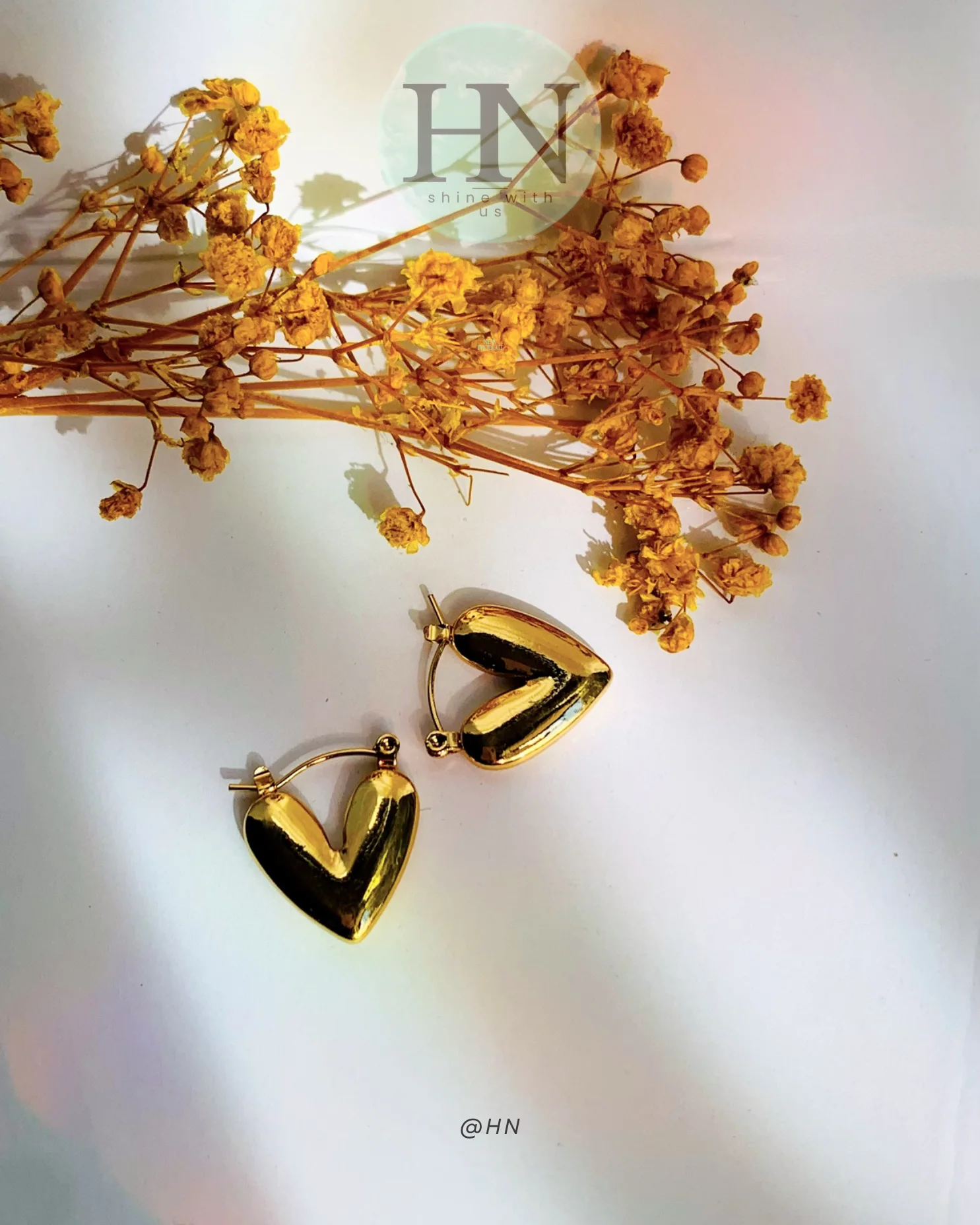 💎 Boucles d’oreilles cœur doré chic et raffinées en acier inoxydable