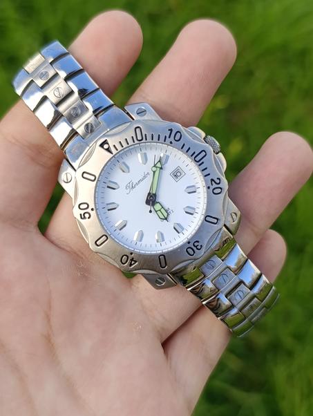 MONTRE THERMIDOR HOMME QUARTZ 159320 CADRAN BLANC STAINLESS STEEL