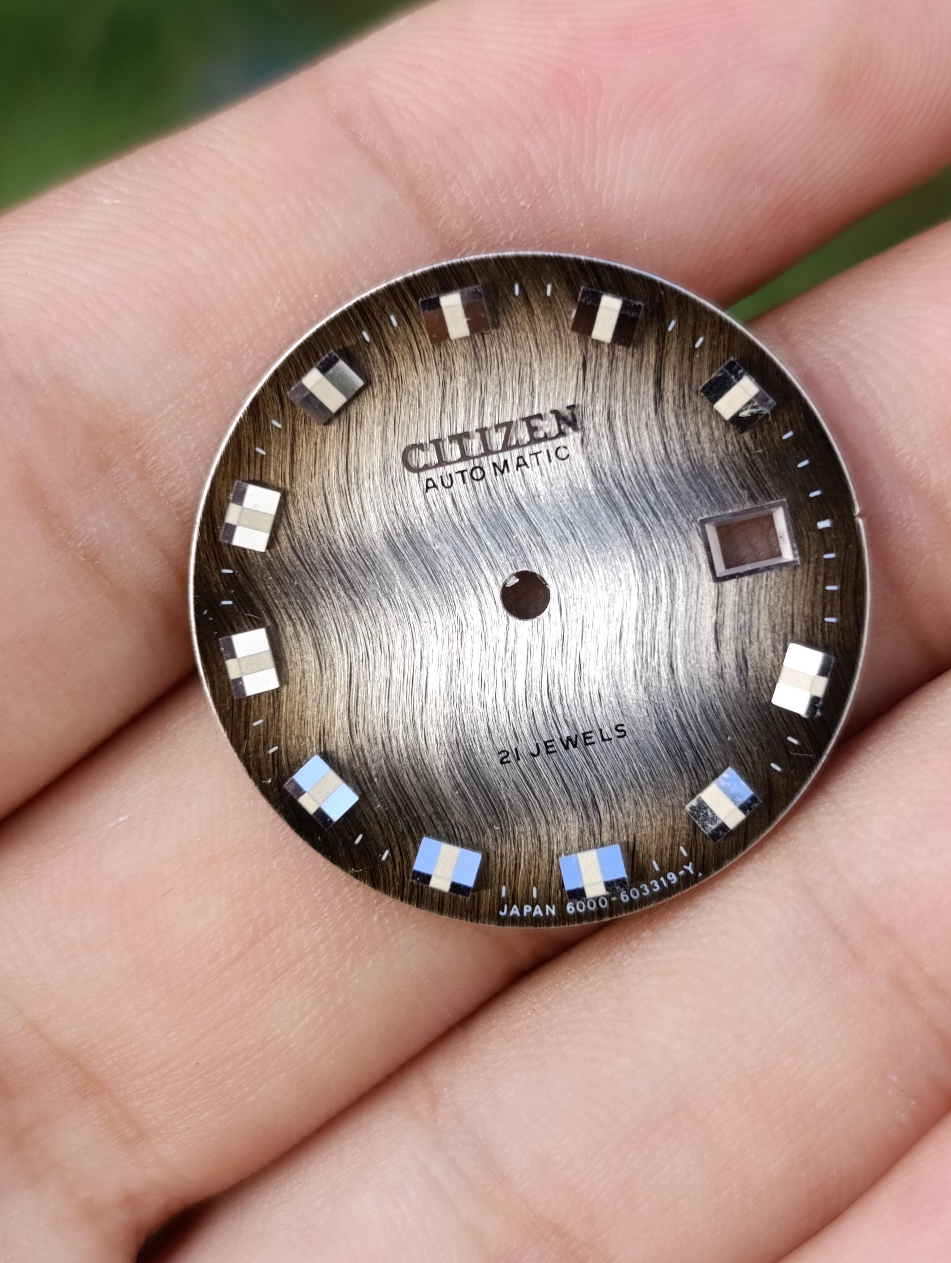 CADRAN POUR MONTRE CITIZEN HOMME MÉTALLIQUE 27.5 MM NEUF JAMAIS UTILISÉ MARON