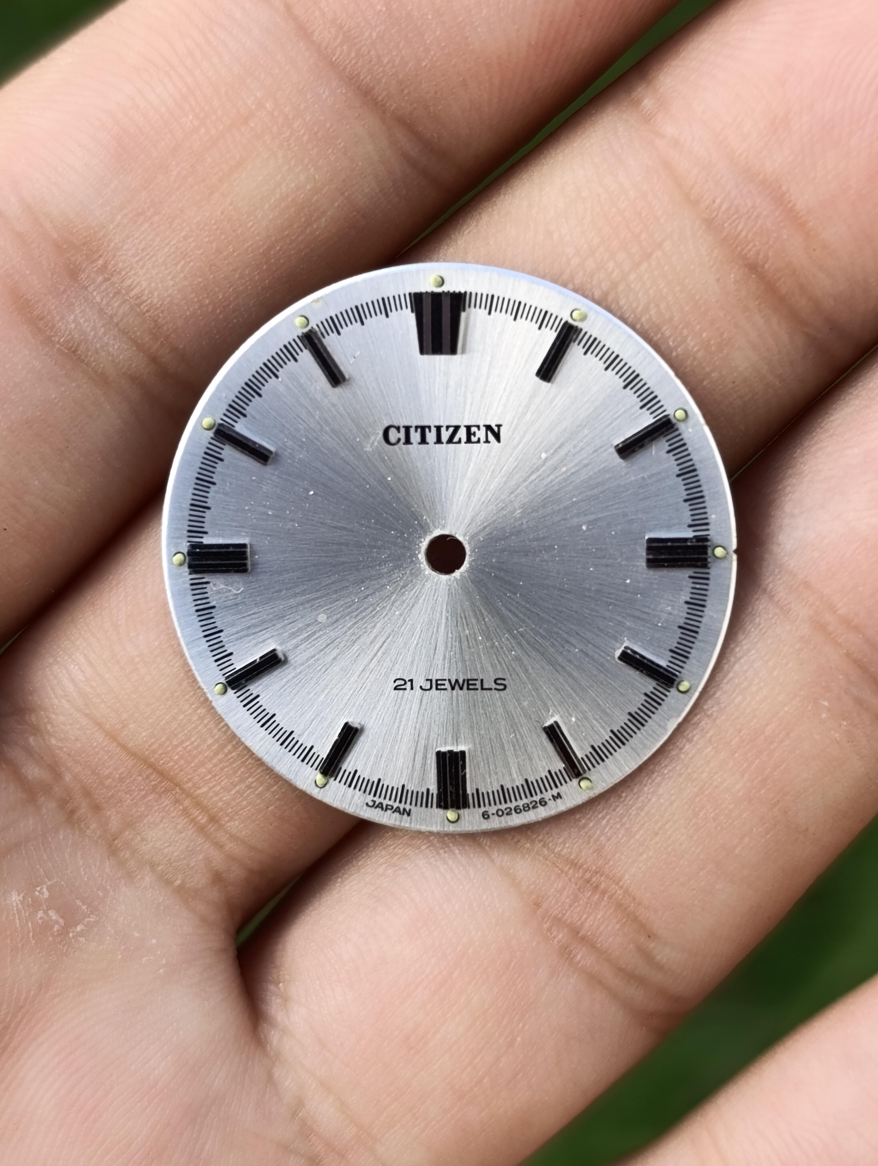 CADRAN MONTRE CITIZEN 21 JEWELS  SILVER COLOR 28.5 MM HOMME