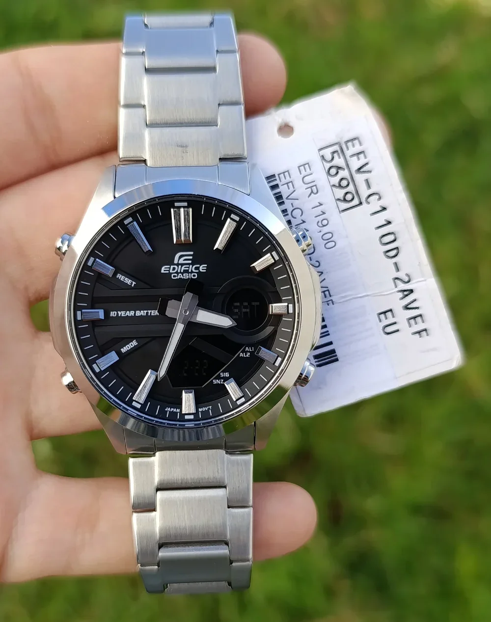 CASIO EDIFICE HOMME EFV-C110D-2AVEF STAINLESS STEEL WR 10BAR CHRONOMETER