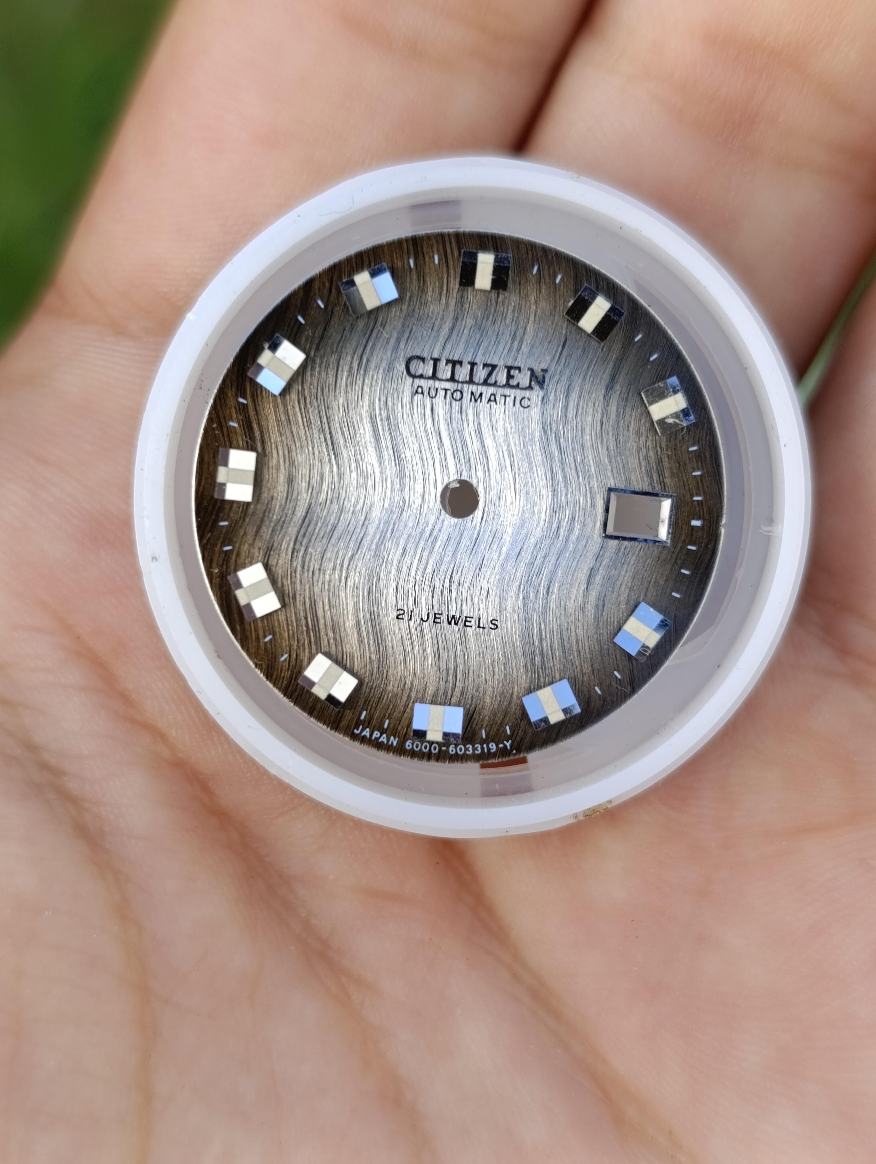 CADRAN POUR MONTRE CITIZEN HOMME MÉTALLIQUE 27.5 MM NEUF JAMAIS UTILISÉ MARON