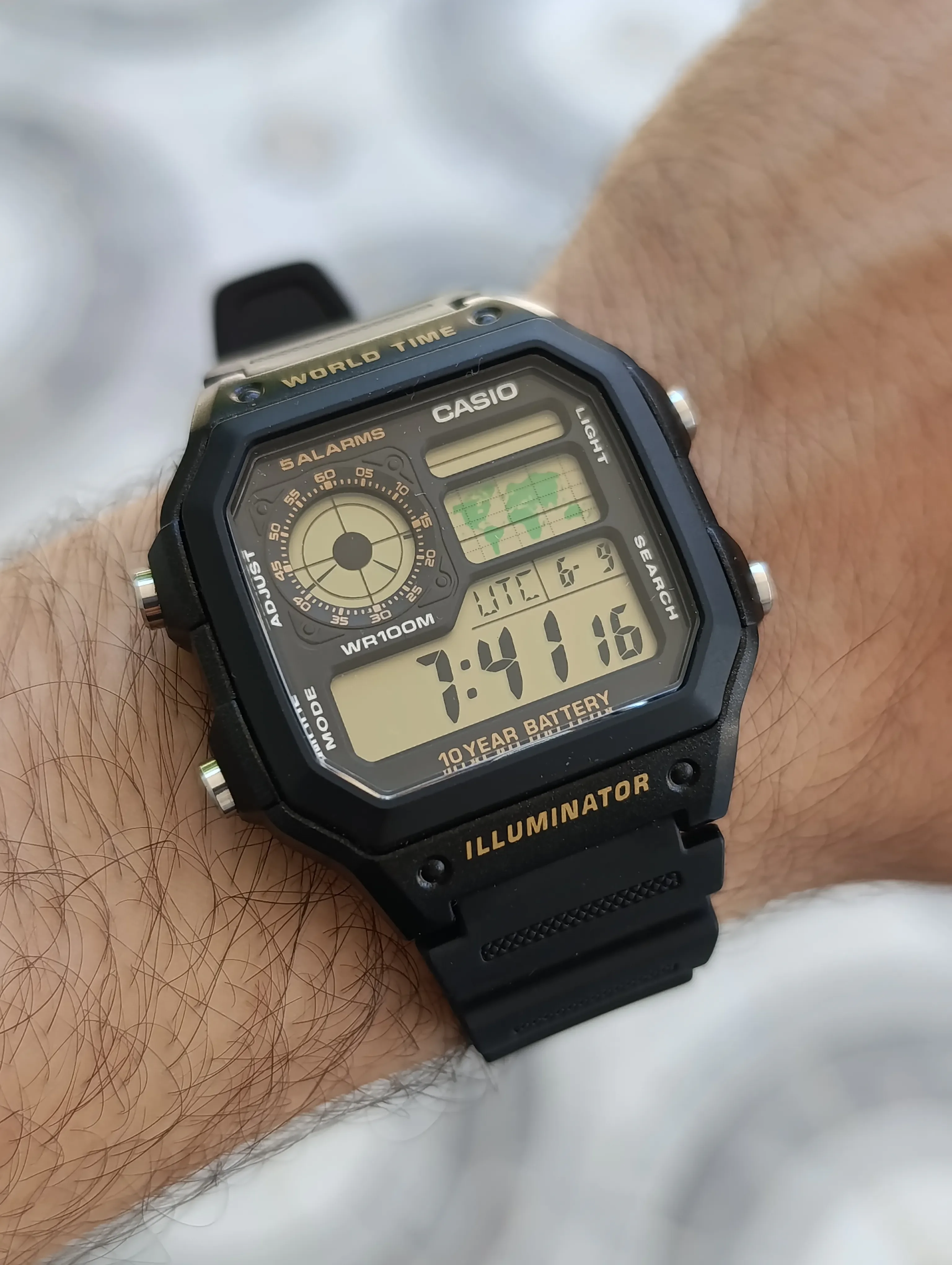 CASIO ILLUMINATOR  AE-1200WH-1BVDF ORIGINAL NEUVE HOMME WATER RESISTANT 100M