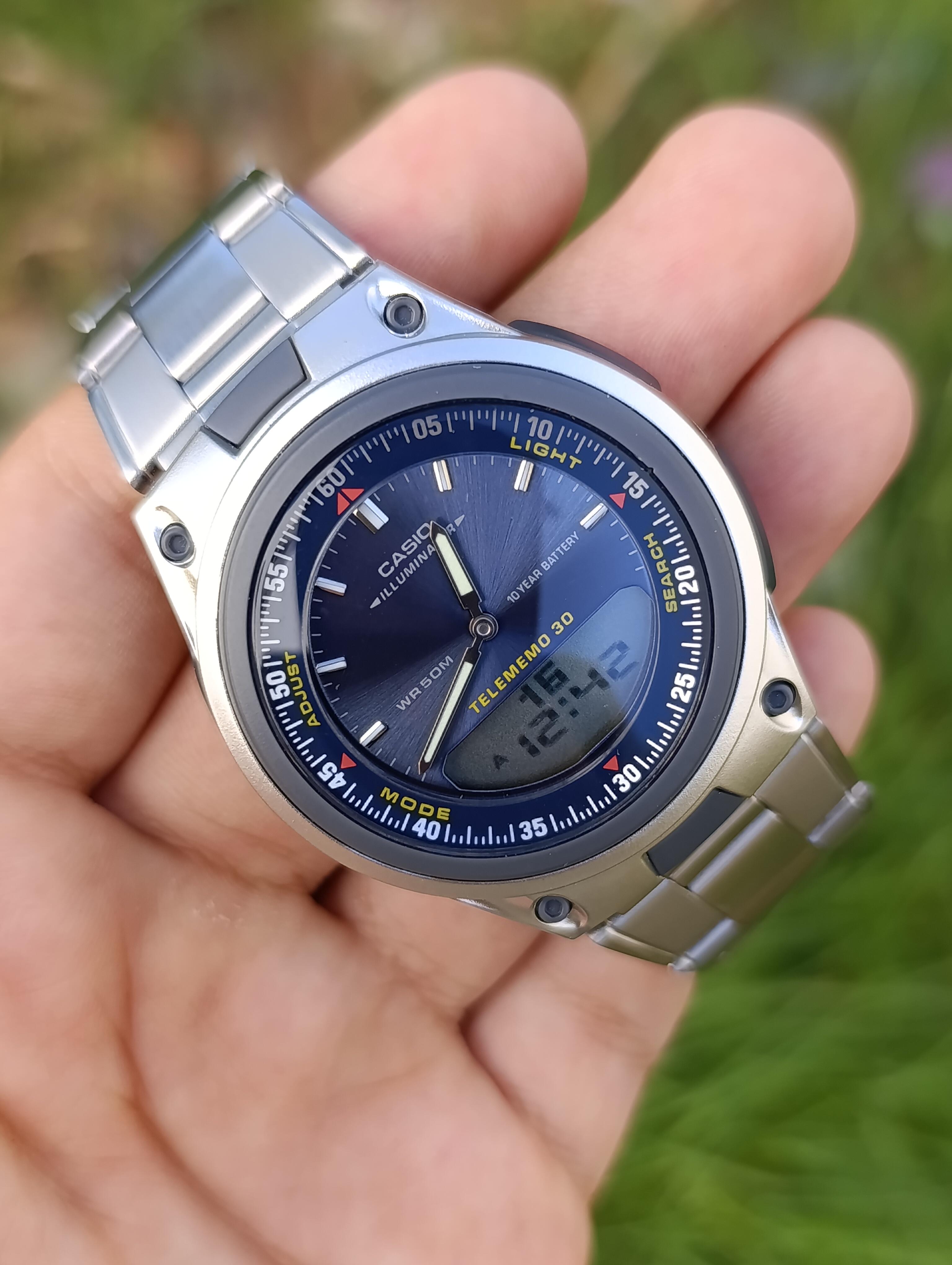 CASIO ILLUMINATOR AW-80D-2AVDF TELEMEMO 30 ORIGINAL HOMME NEUVE WR 50M STAILLESS STEEL
