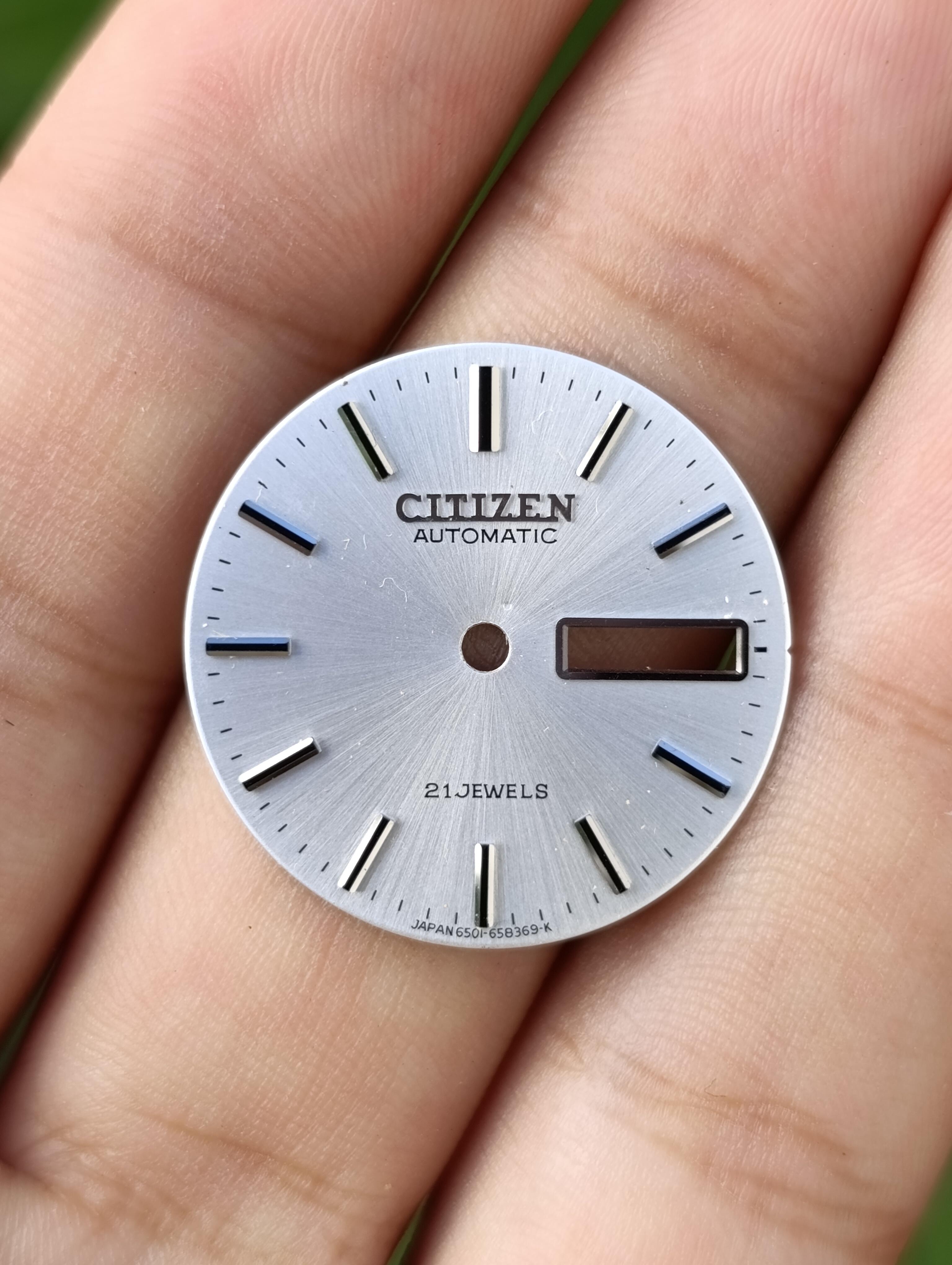 CADRAN CITIZEN HOMME AUTOMATIQUE 21 JEWELS 25.5 MM SILVER JAMAIS UTILISÉ