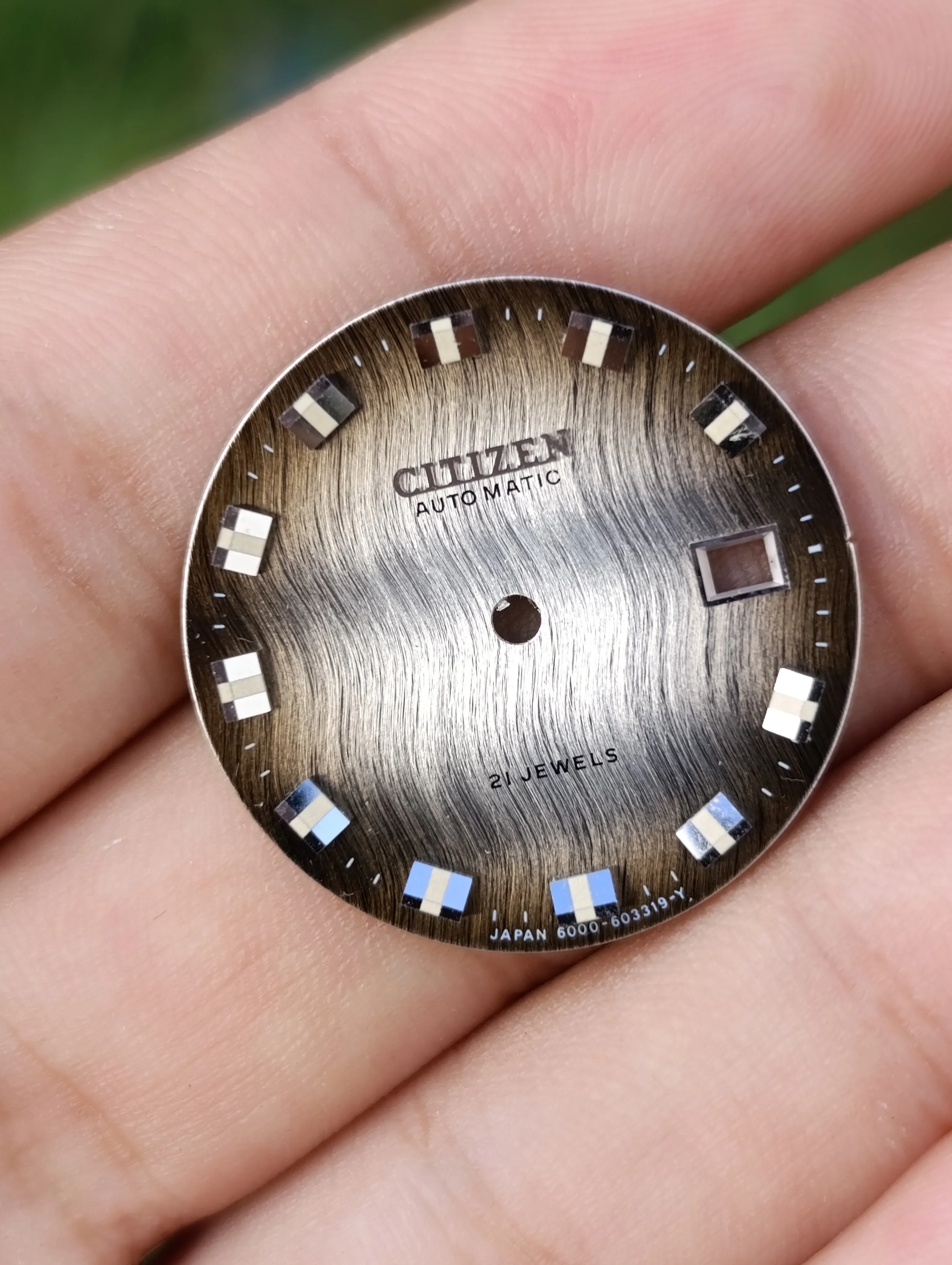 CADRAN POUR MONTRE CITIZEN HOMME MÉTALLIQUE 27.5 MM NEUF JAMAIS UTILISÉ MARON