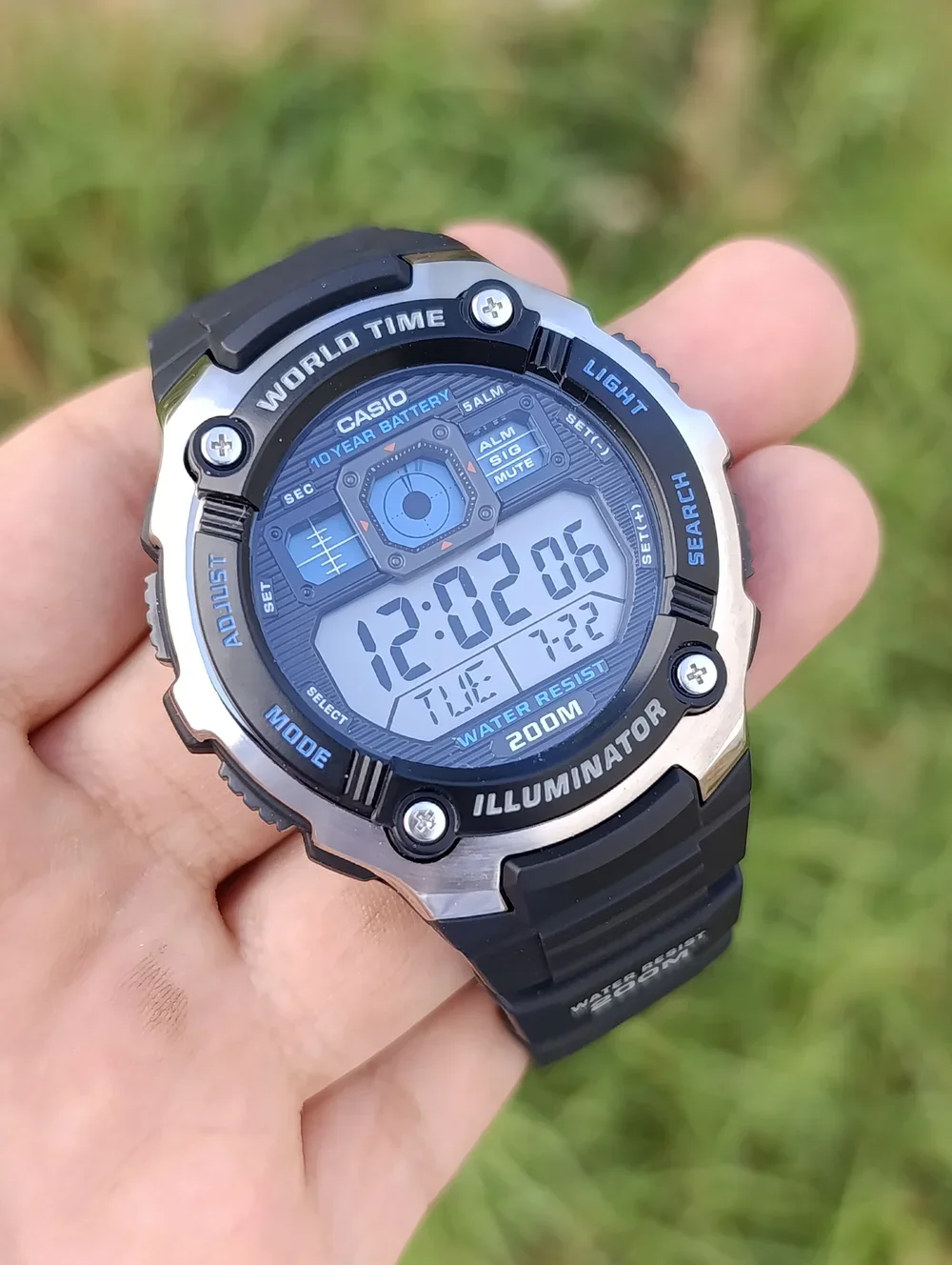 CASIO AE-2000W-1AVDF ILLUMINATOR  ORIGINAL HOMME WATER RESISTANT 200M