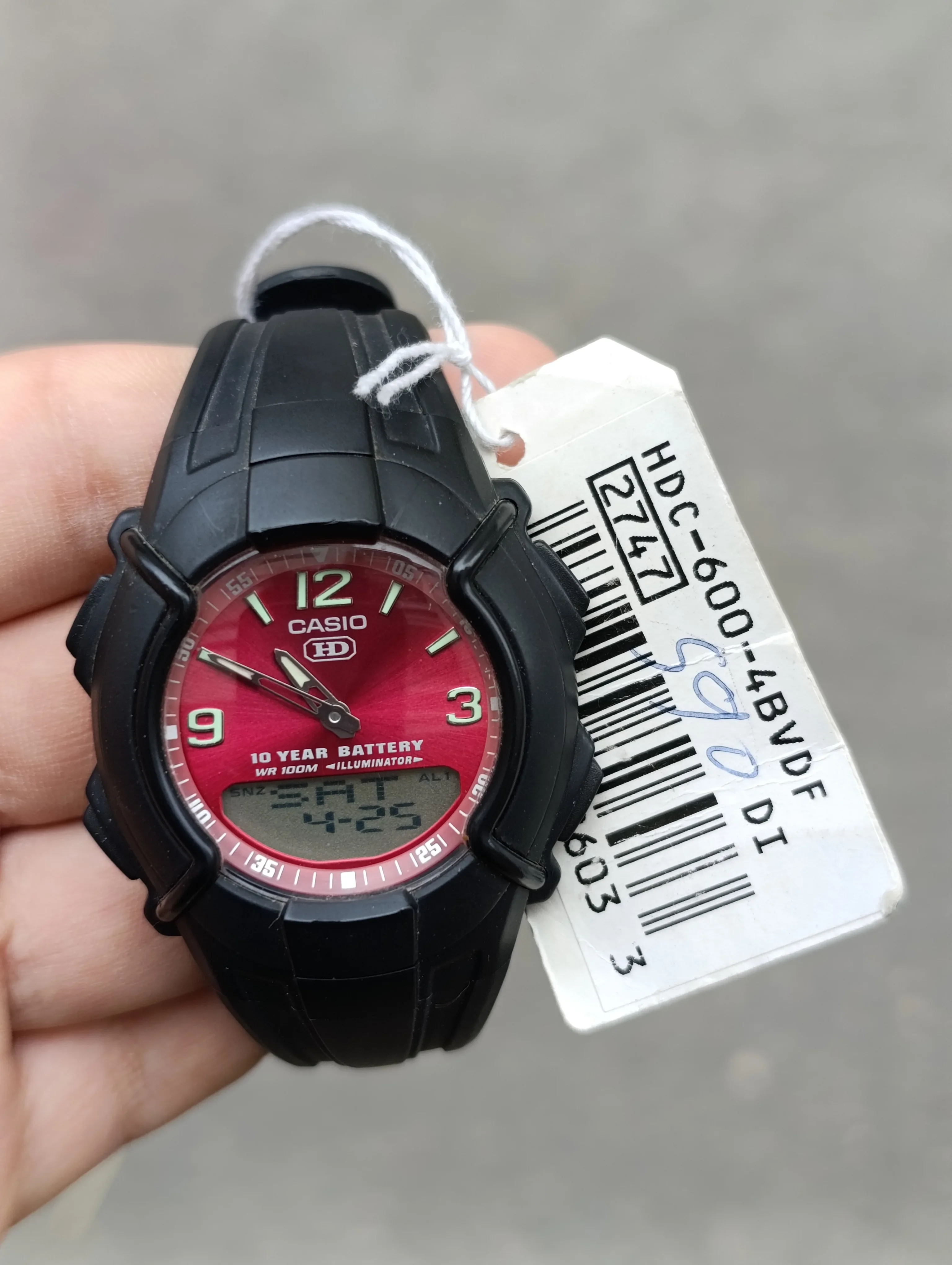 CASIO HDC-600-4BVDF TELEMEMO 30 ORIGINALE HOMME NEUEV WATER RESISTANT 100M