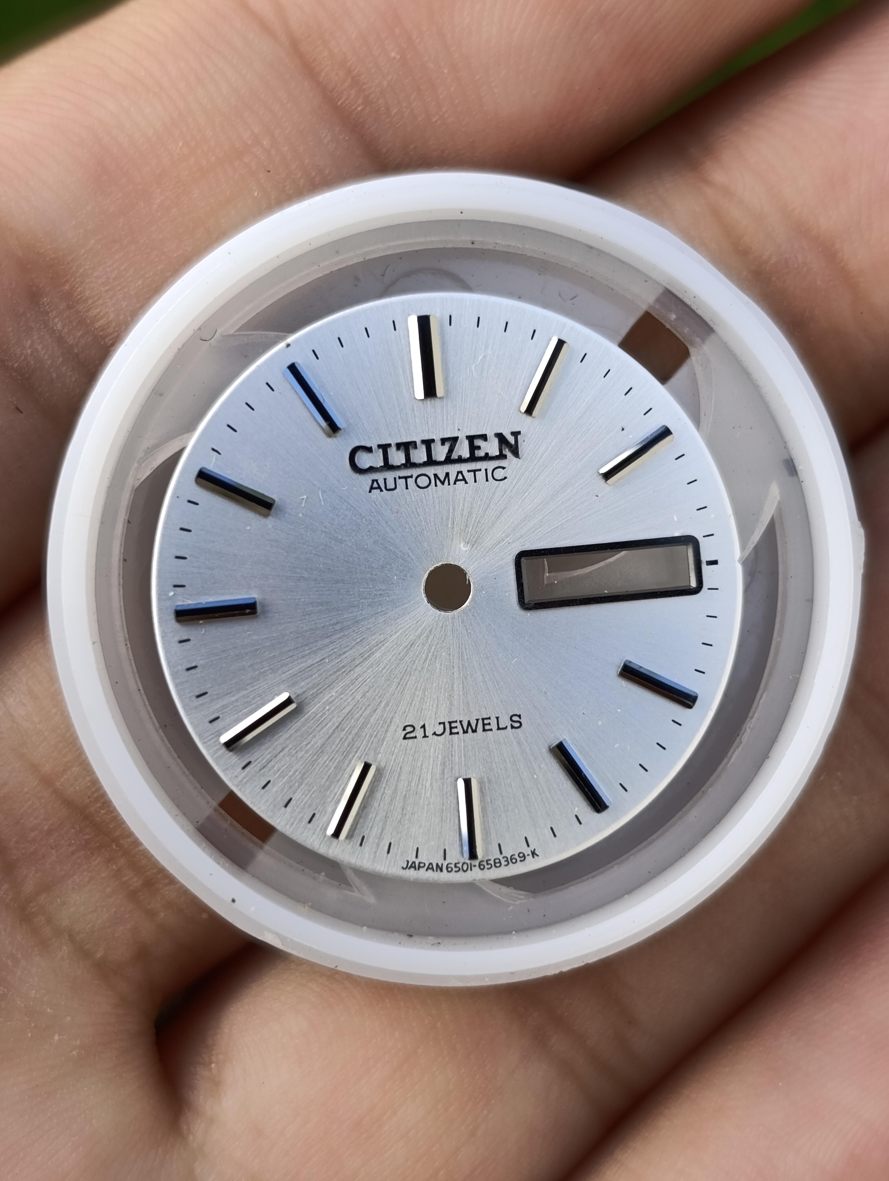 CADRAN CITIZEN HOMME AUTOMATIQUE 21 JEWELS 25.5 MM SILVER JAMAIS UTILISÉ