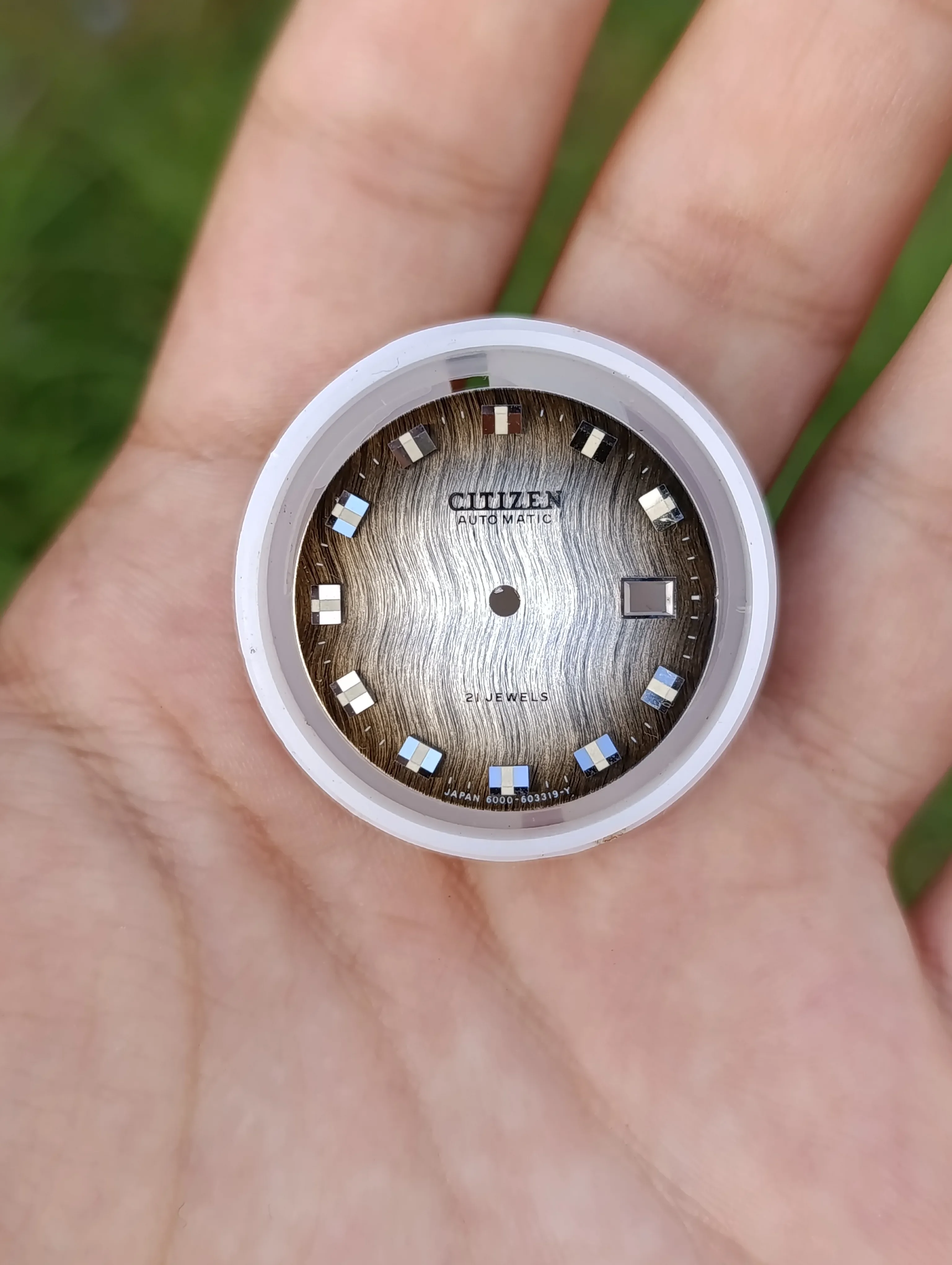 CADRAN POUR MONTRE CITIZEN HOMME MÉTALLIQUE 27.5 MM NEUF JAMAIS UTILISÉ MARON