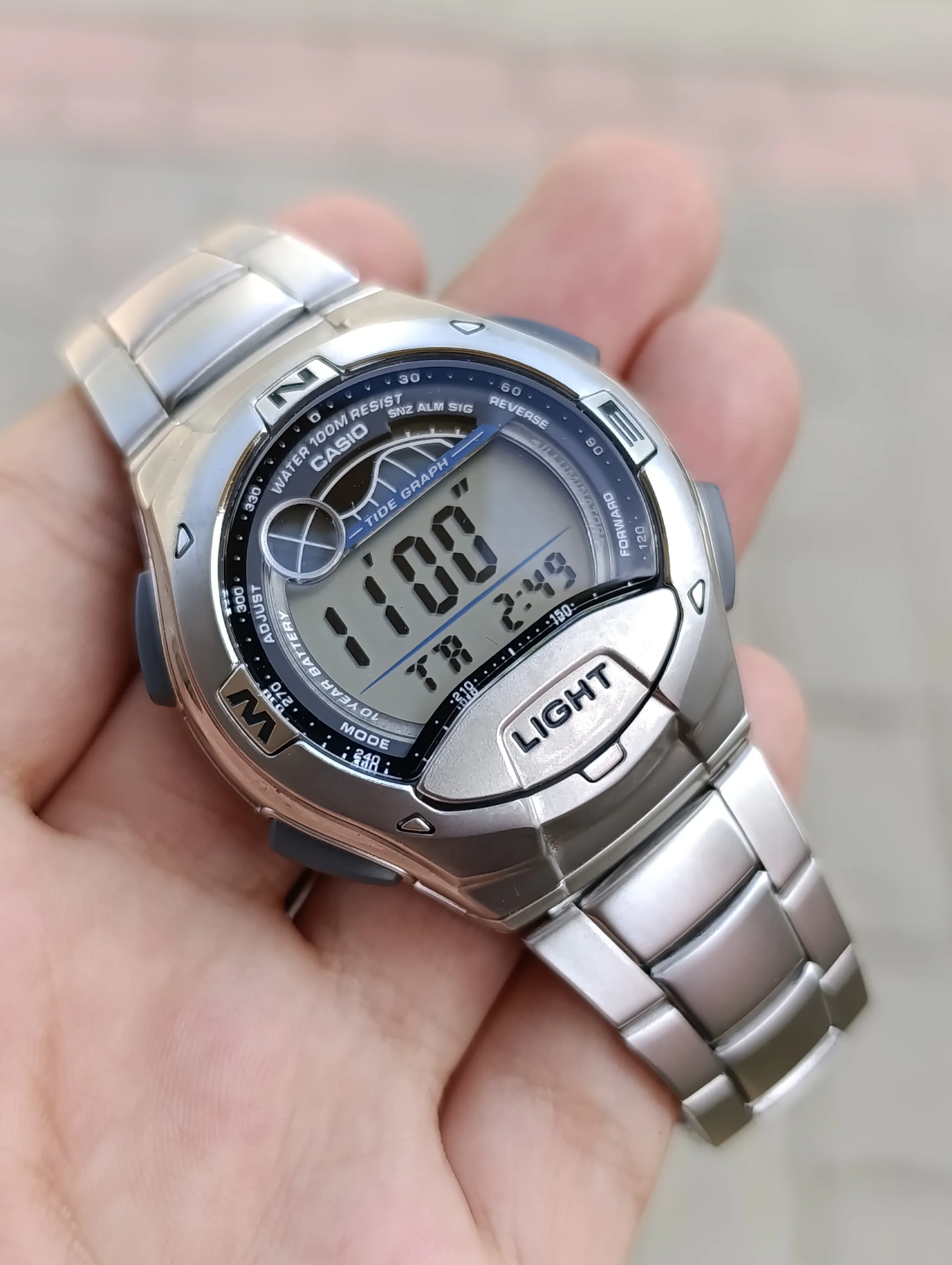 CASIO TIDE GRAPH W-753-1AVDF ORIGINAL NEUVE HOMME WATER RESISTANT 100M