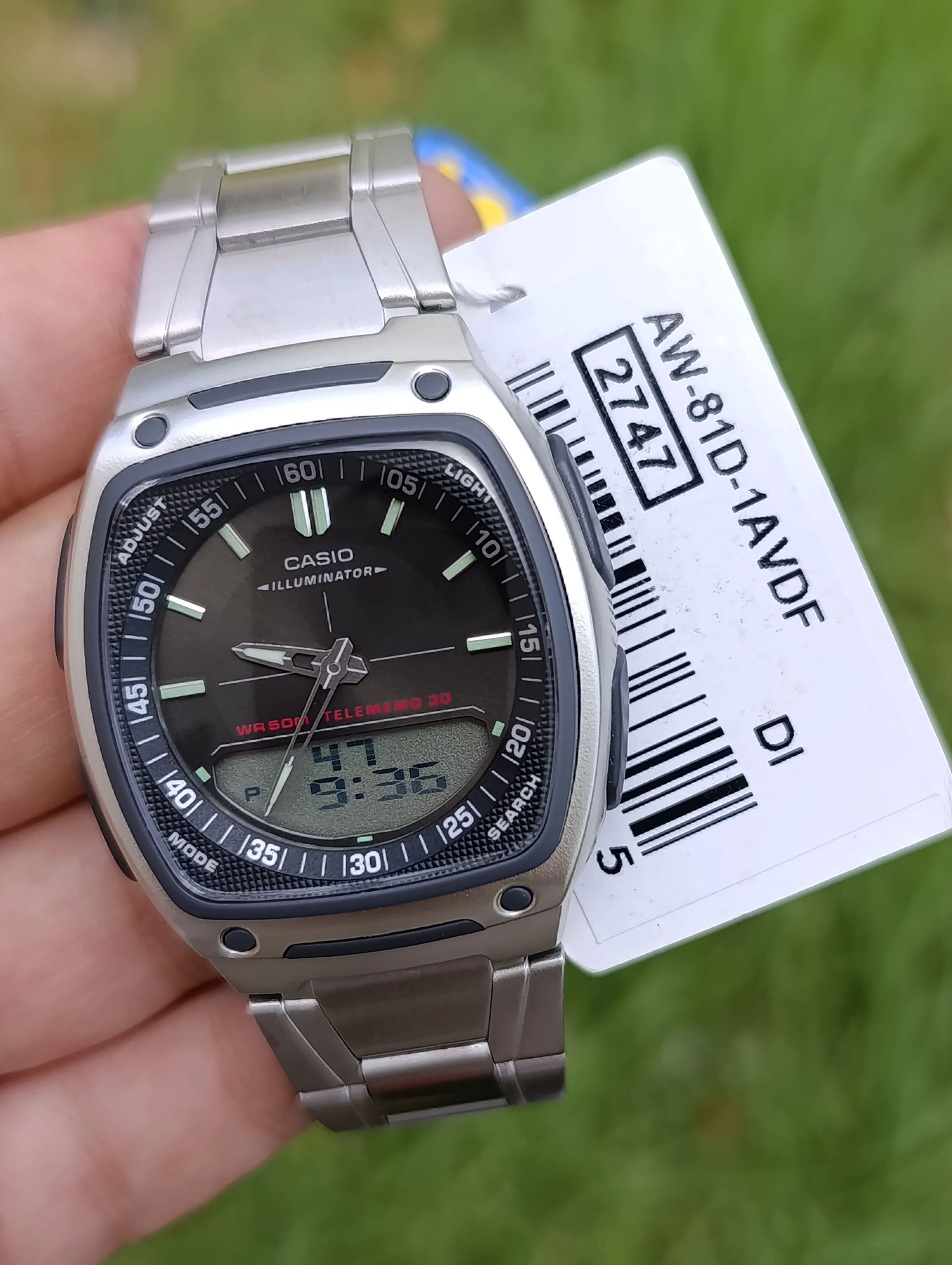 CASIO ILLUMINATOR AW-80D-1AVDF TELEDMEMO 30 ORIGINAL WATER RESSITANT 50M