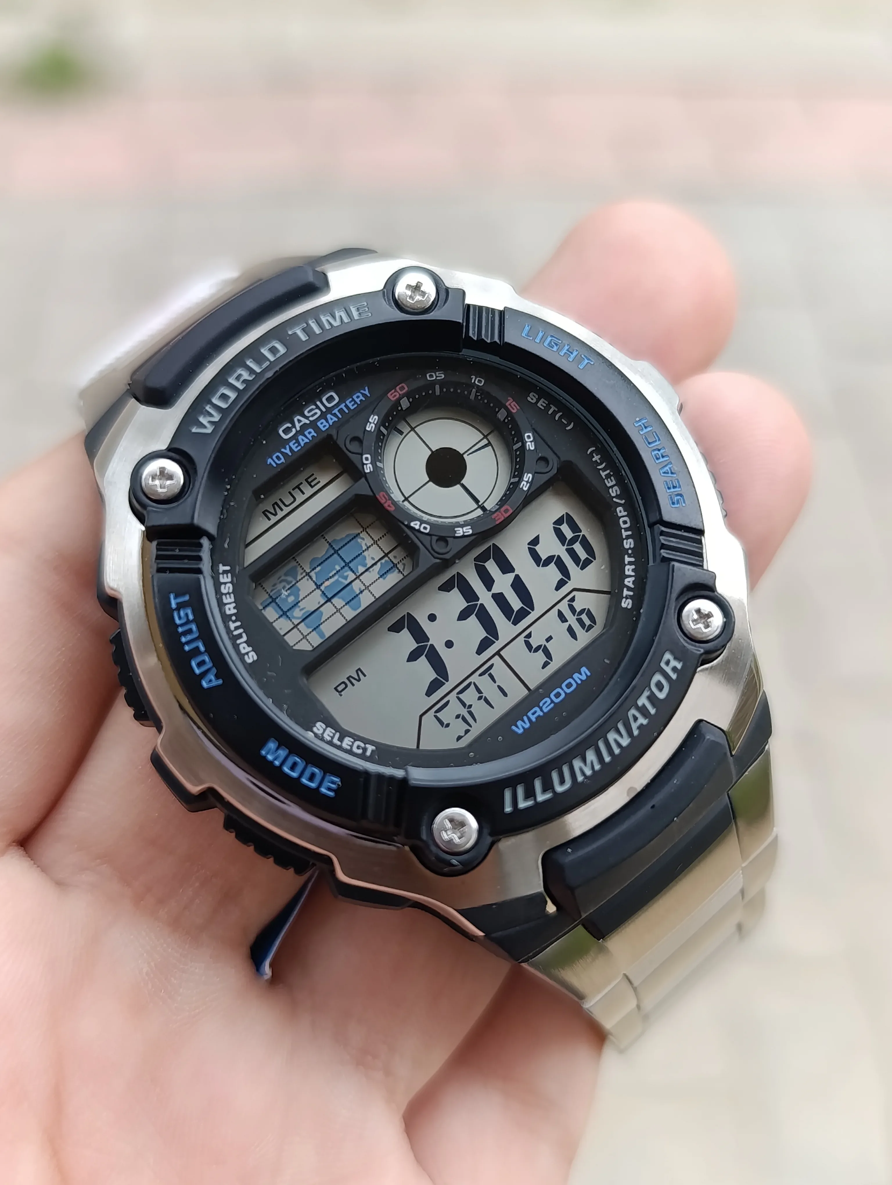 CASIO ILLUMINATOR AE-2100WD-1VDF WORLD TIME ORIGINAL NEUVE WATER RESISTANT 200M