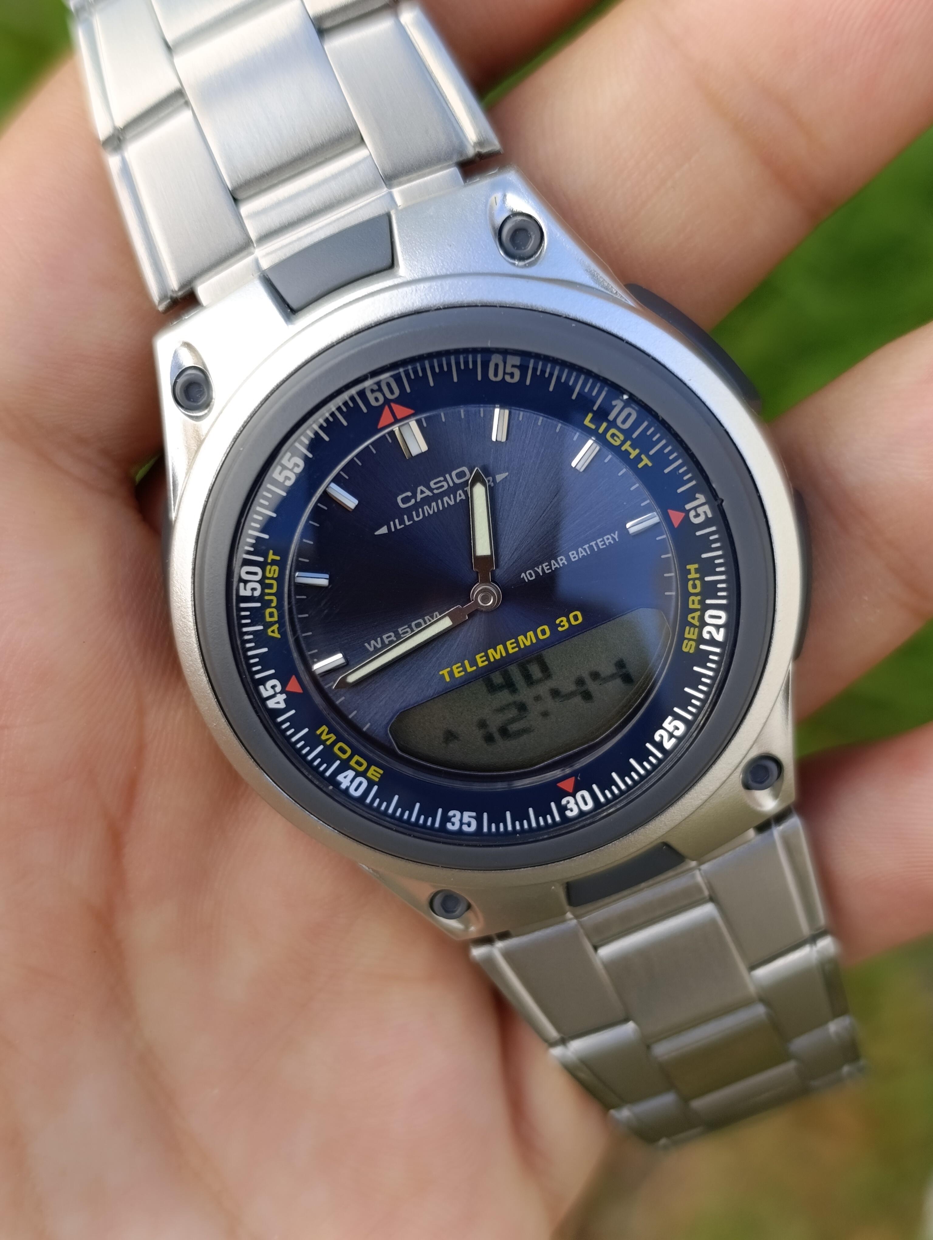 CASIO ILLUMINATOR AW-80D-2AVDF TELEMEMO 30 ORIGINAL HOMME NEUVE WR 50M STAILLESS STEEL