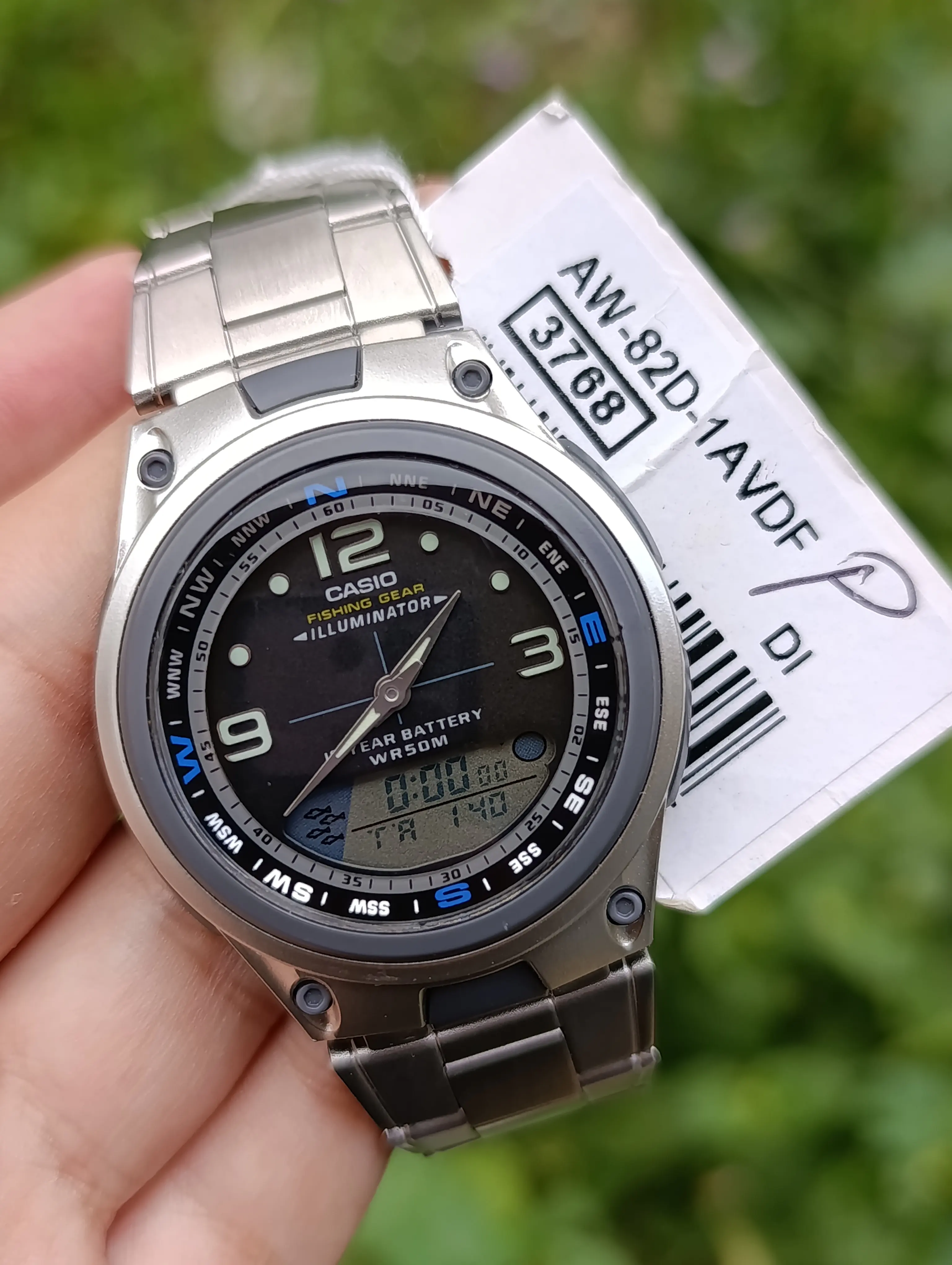 CASIO ILLUMINATOR FISHING GEAR AW-82-1AVDF ORIGINAL NEUVE WATER RESISTANT 50M
