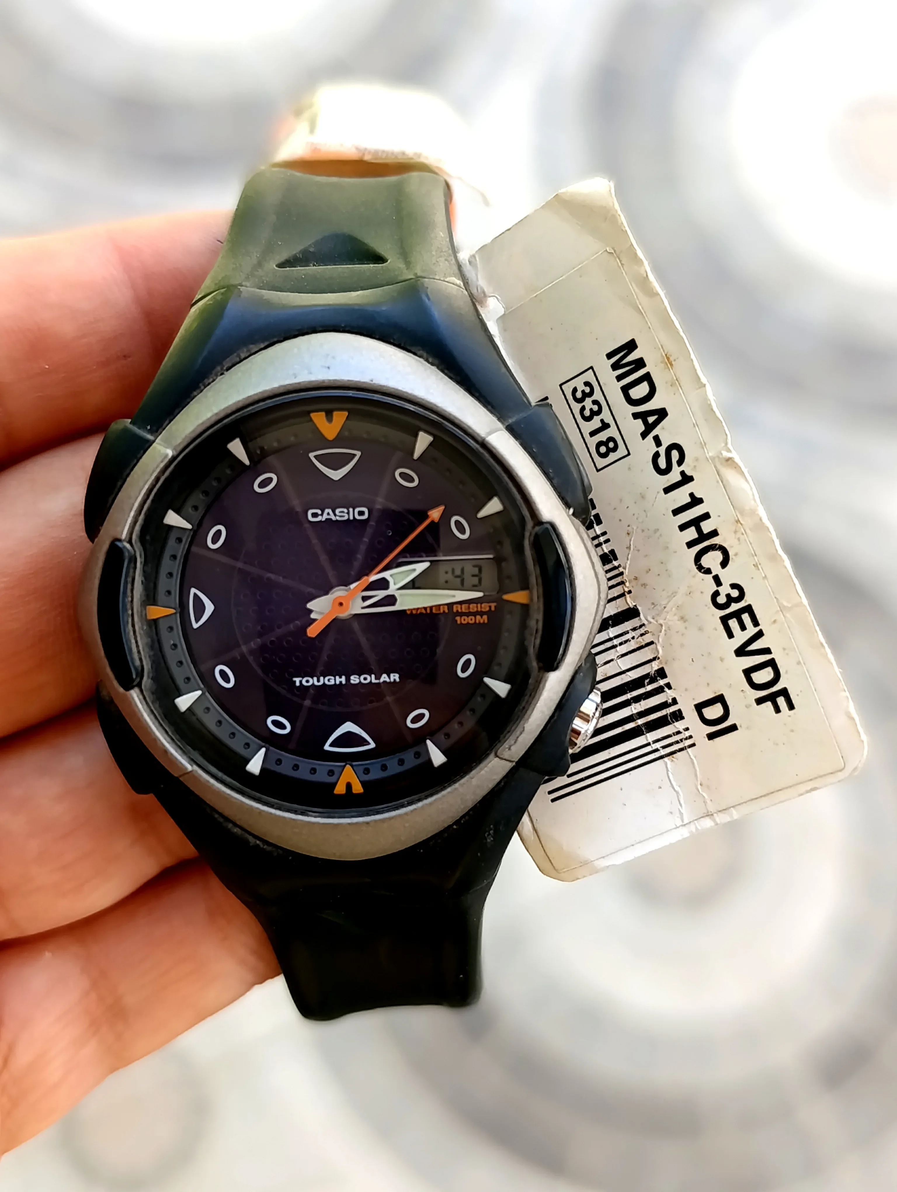 CASIO MDA-S11HC-3EVDF TOUGH SOLAR ALIMENTATION SOALIRE WATER RESISTANT 100M