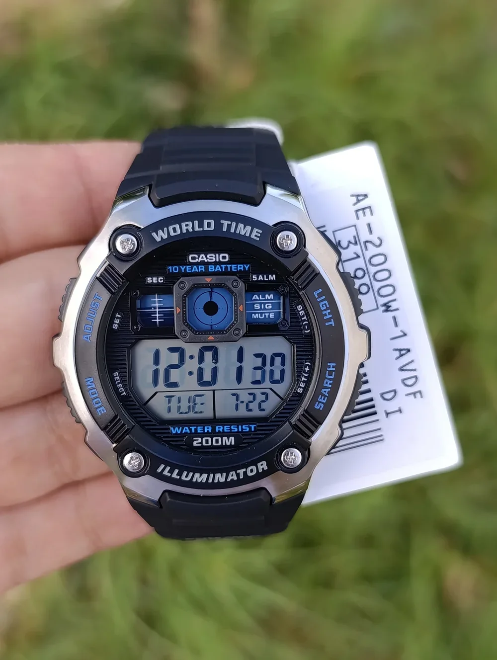 CASIO AE-2000W-1AVDF ILLUMINATOR  ORIGINAL HOMME WATER RESISTANT 200M