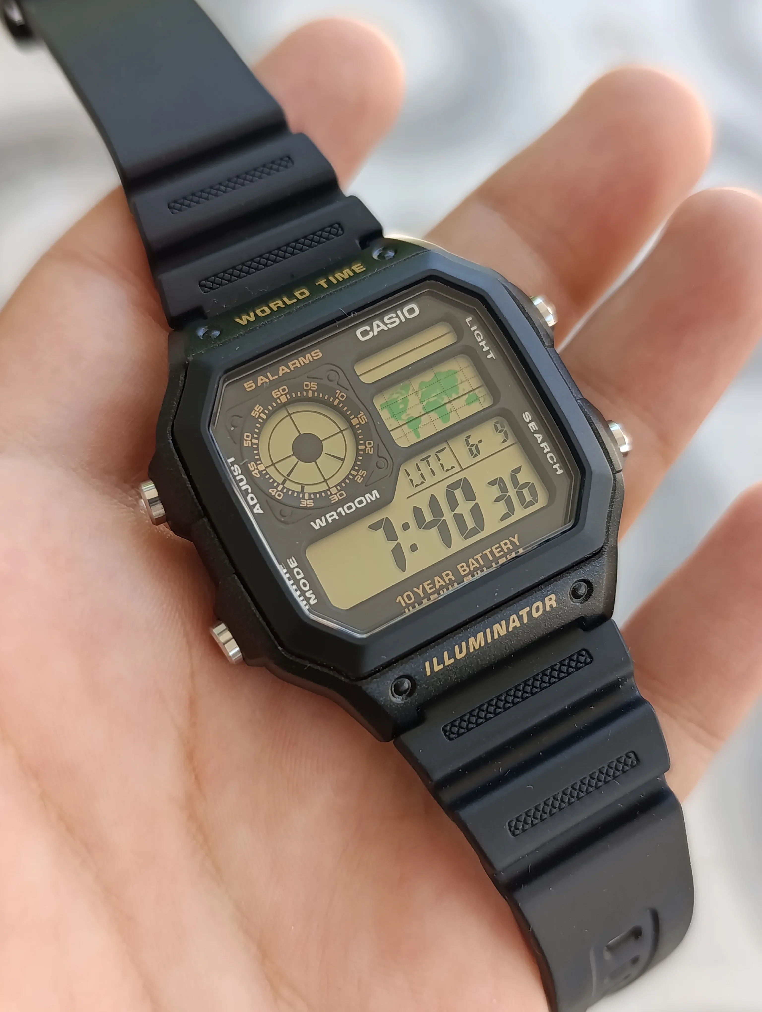 CASIO ILLUMINATOR  AE-1200WH-1BVDF ORIGINAL NEUVE HOMME WATER RESISTANT 100M