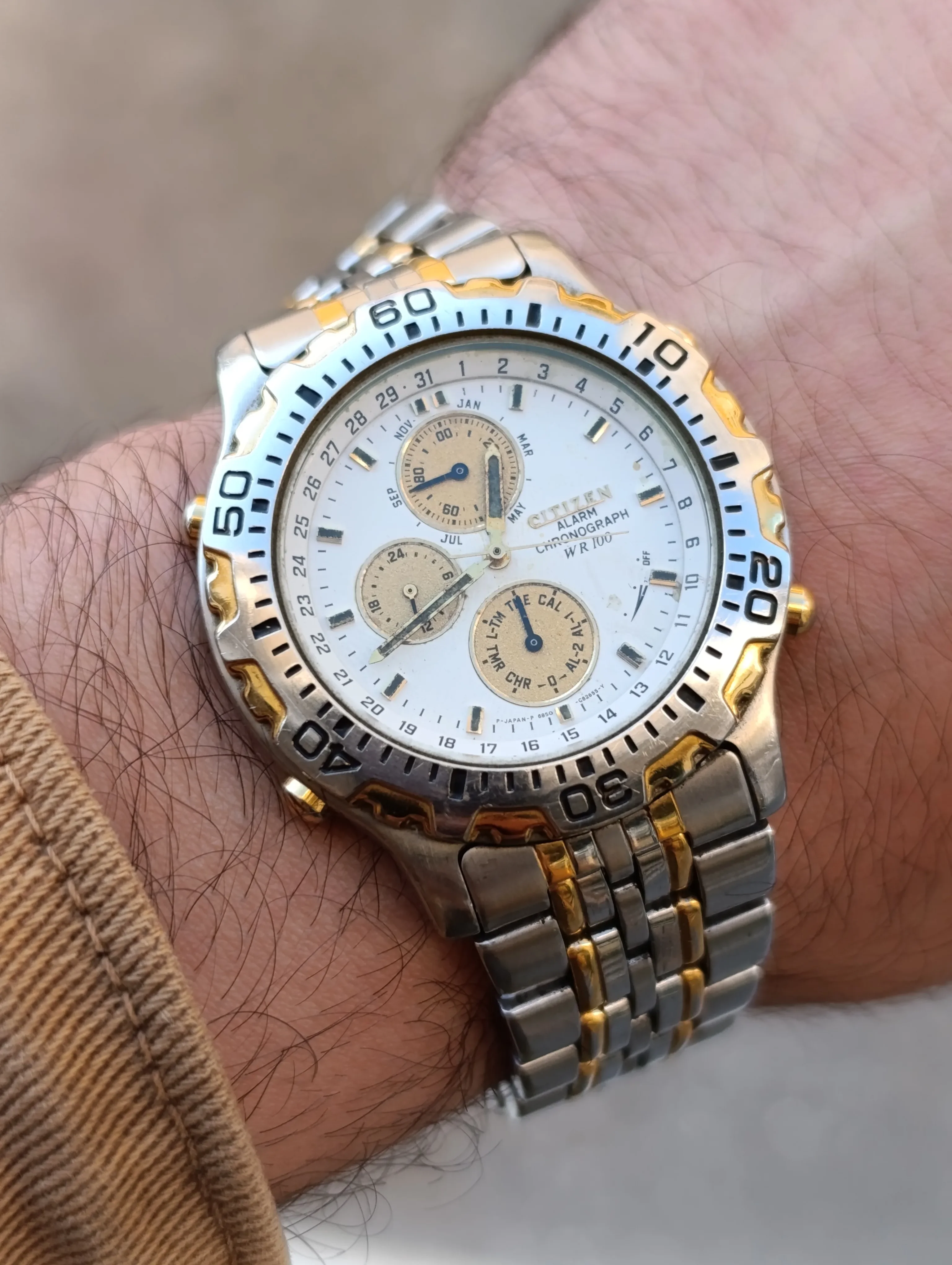 :  MONTRE CITIZEN ALARM CHRONOGRAPH WR 100 – RÉF. 6850-C89330 – QUARTZ – VINTAGE