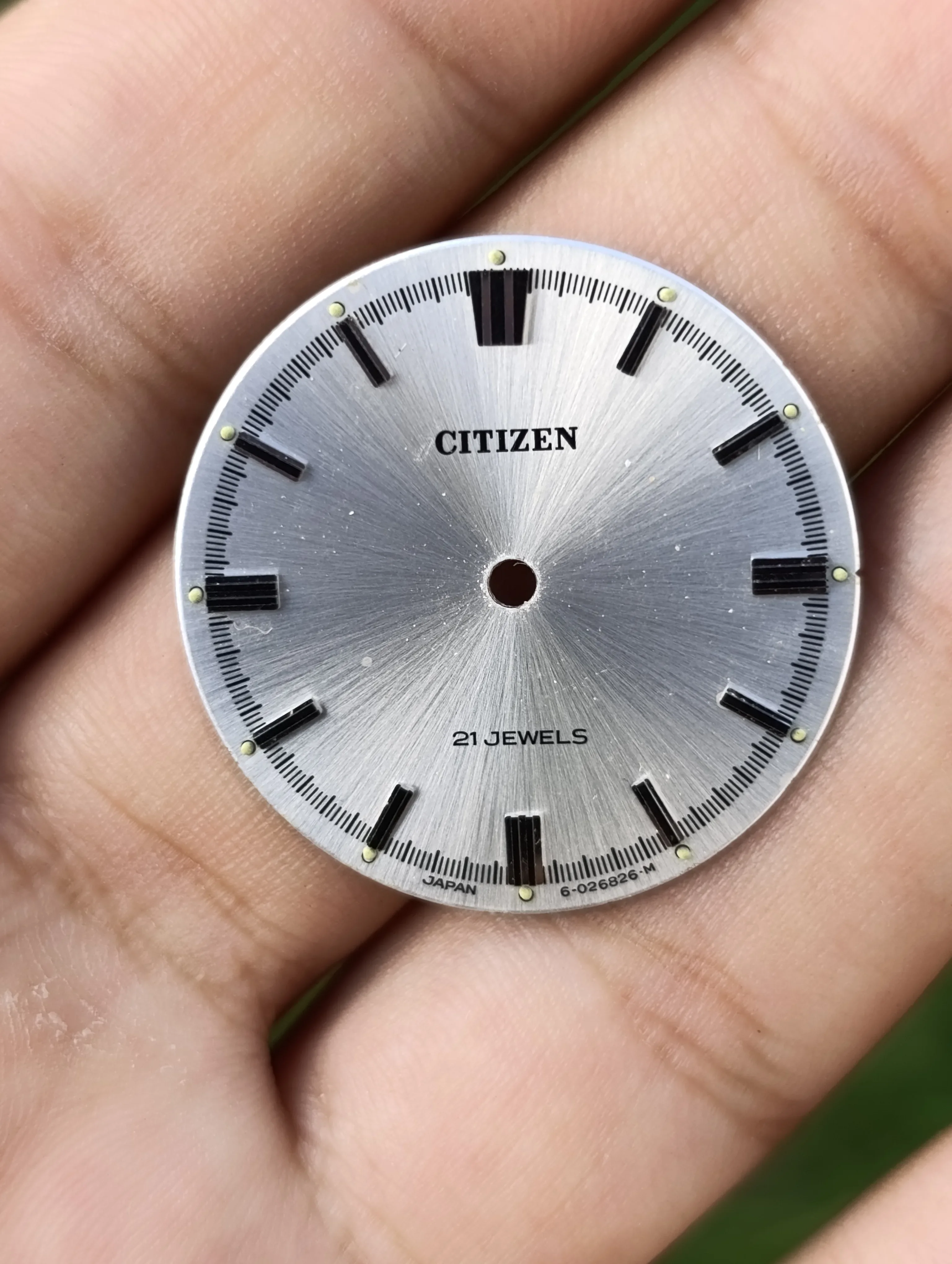 CADRAN MONTRE CITIZEN 21 JEWELS  SILVER COLOR 28.5 MM HOMME