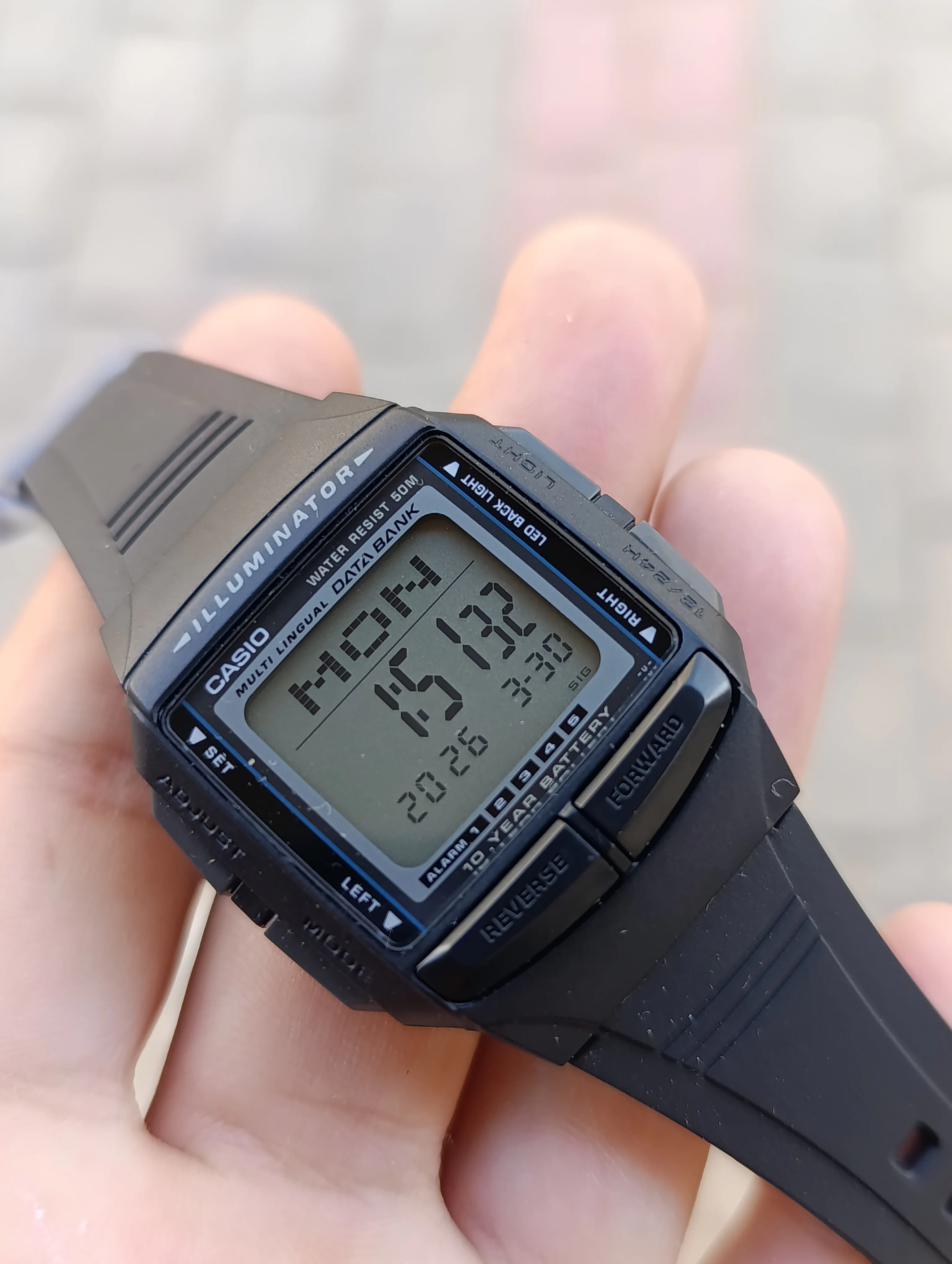 VINTAGE CASIO ILLUMINATOR  DATA BANK DB-36-1AVDF ORIGINAL WATER RESISTANT 50M