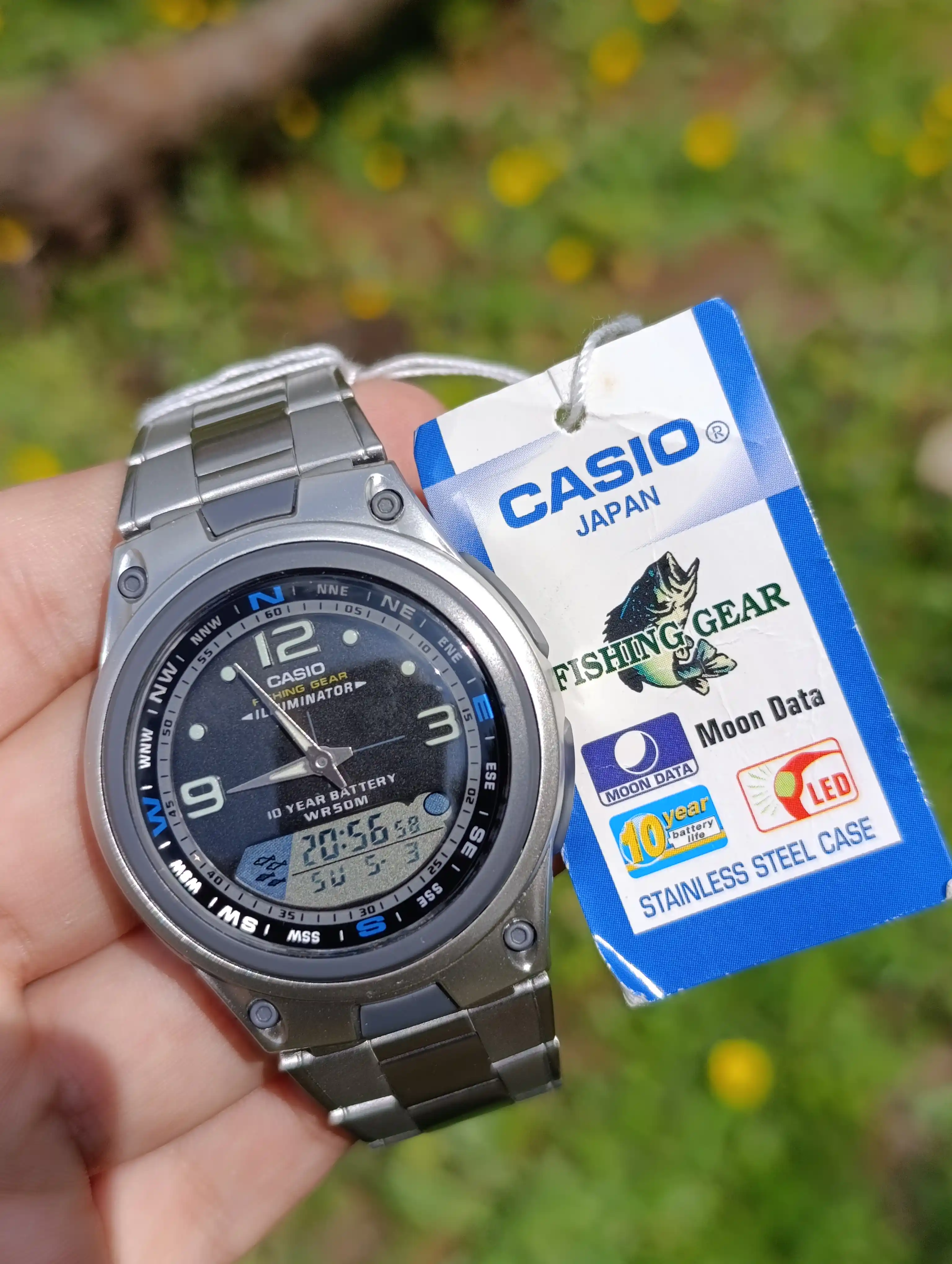 CASIO ILLUMINATOR FISHING GEAR AW-82-1AVDF ORIGINAL NEUVE WATER RESISTANT 50M