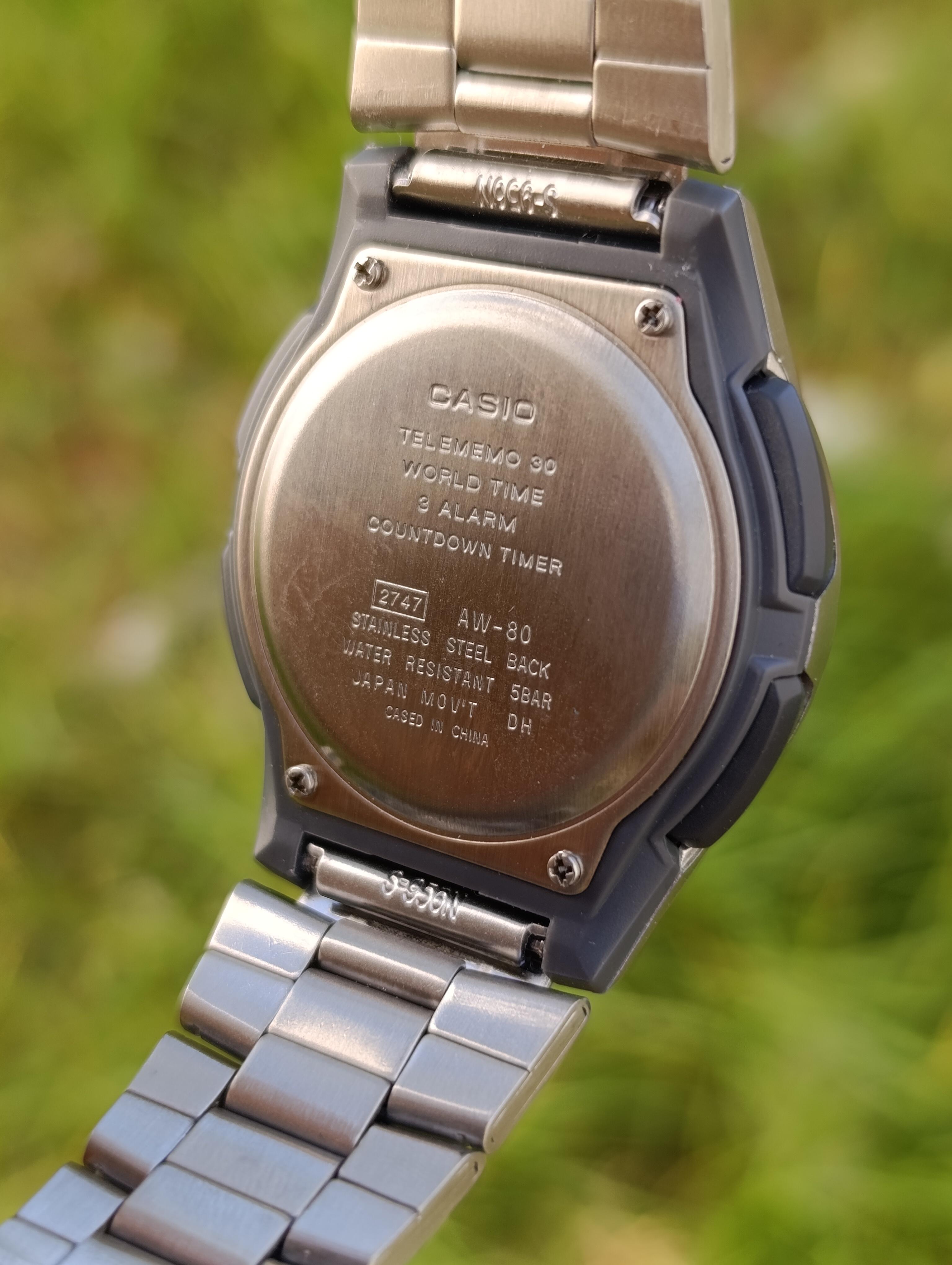 CASIO ILLUMINATOR AW-80D-2AVDF TELEMEMO 30 ORIGINAL HOMME NEUVE WR 50M STAILLESS STEEL