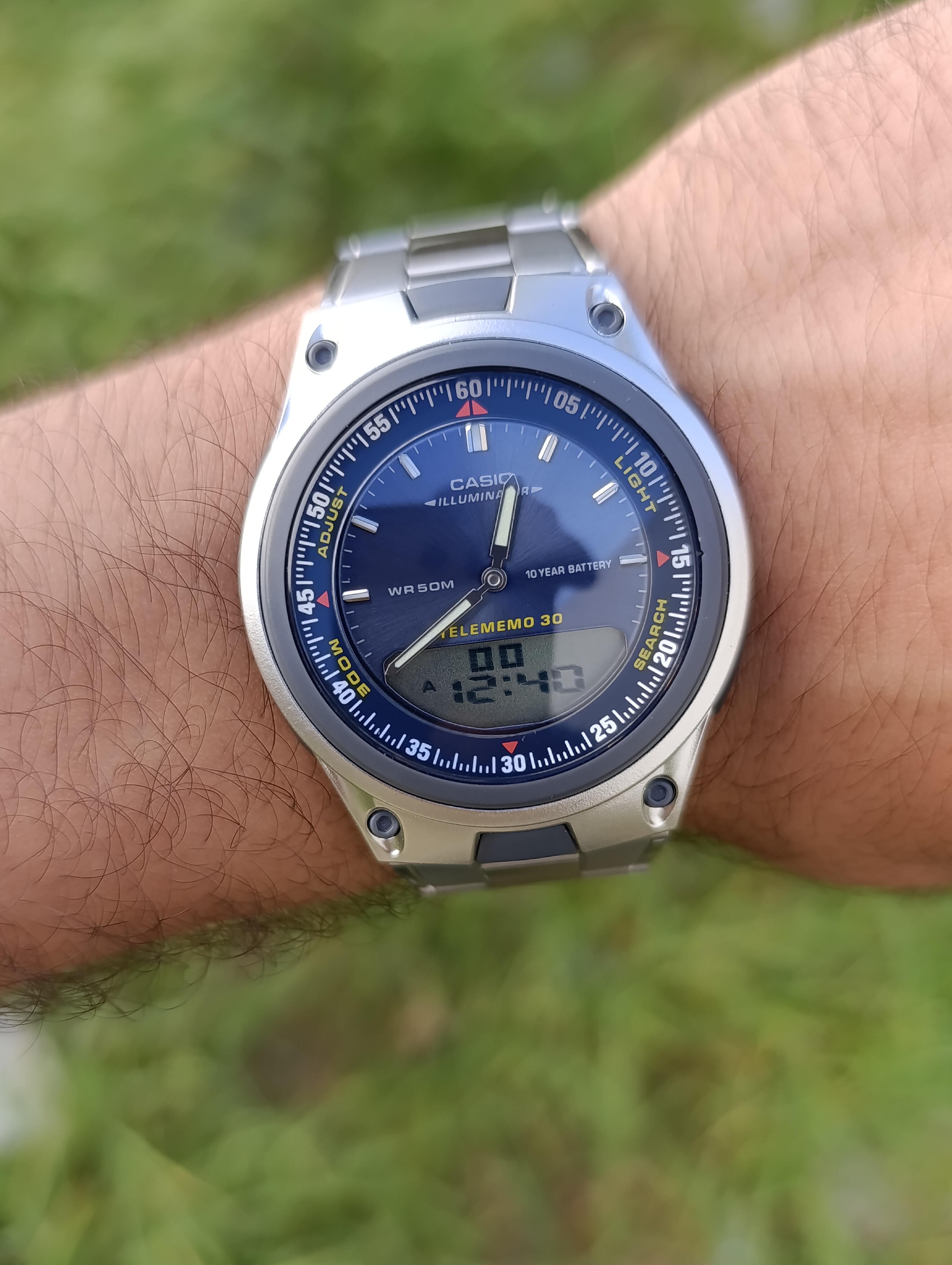 CASIO ILLUMINATOR AW-80D-2AVDF TELEMEMO 30 ORIGINAL HOMME NEUVE WR 50M STAILLESS STEEL