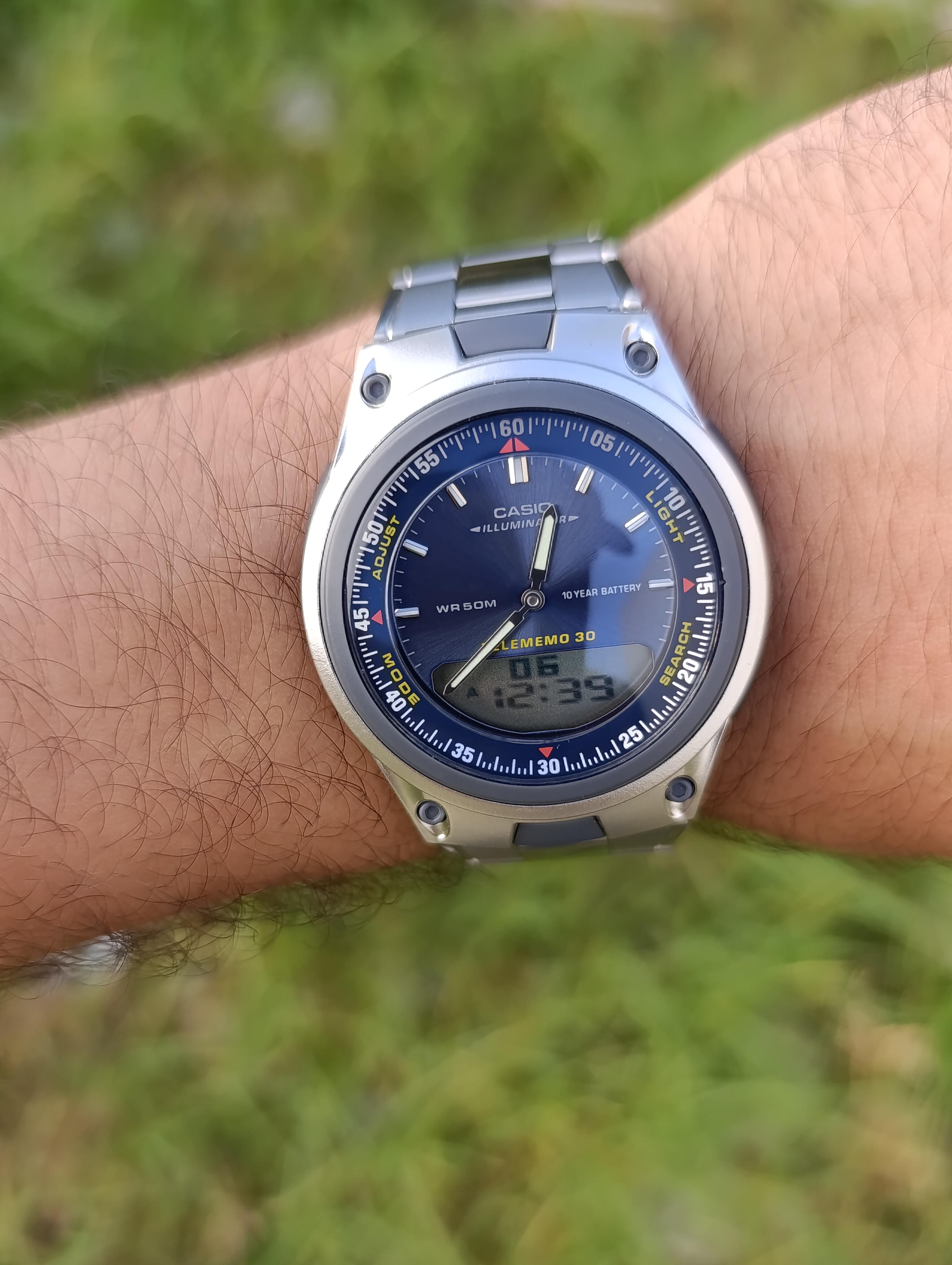CASIO ILLUMINATOR AW-80D-2AVDF TELEMEMO 30 ORIGINAL HOMME NEUVE WR 50M STAILLESS STEEL