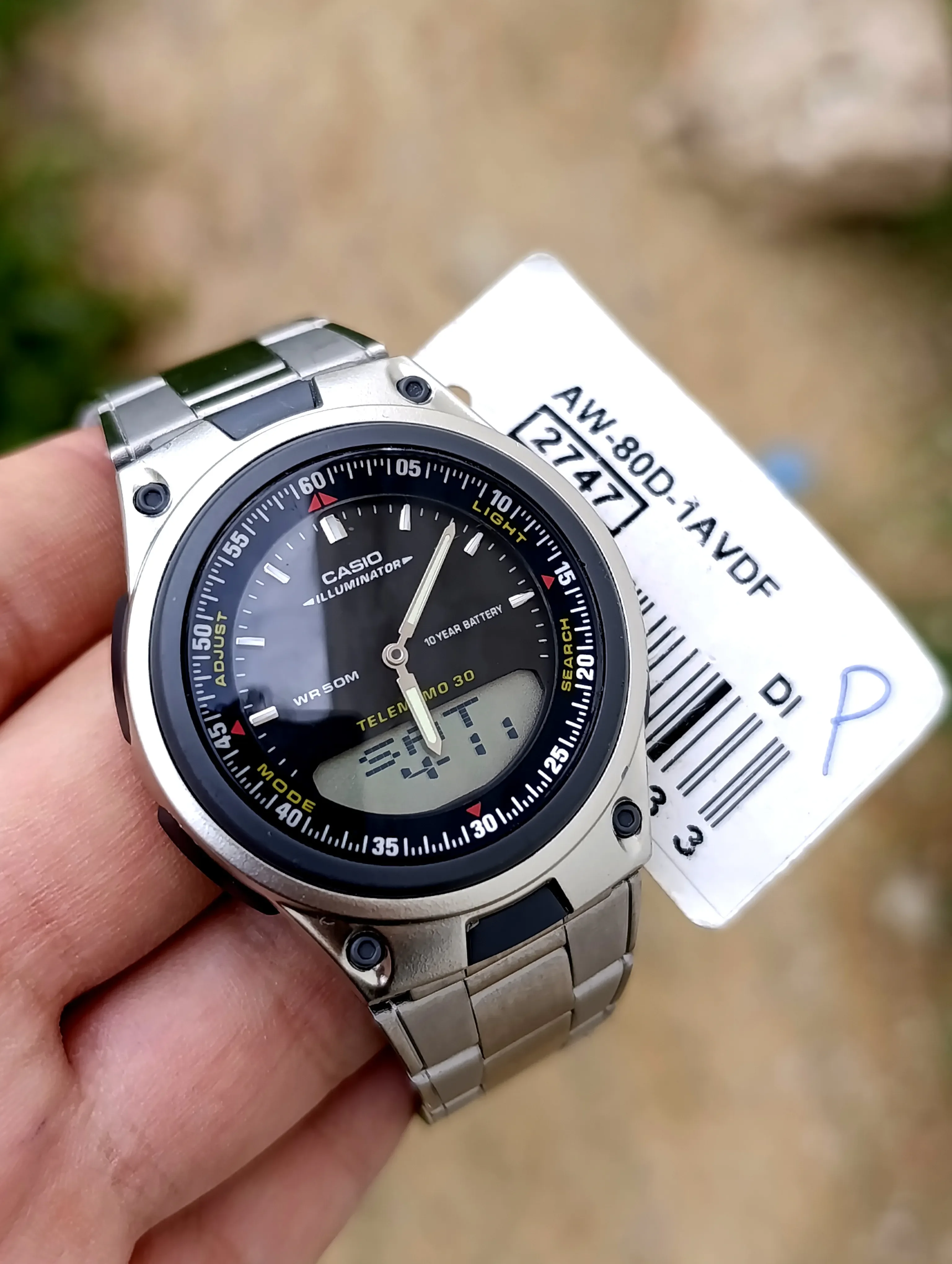 CASIO AW-80D-1AVDF ORIGINALE HOMME ANALOGIQUE & DIGITALE WR 50M