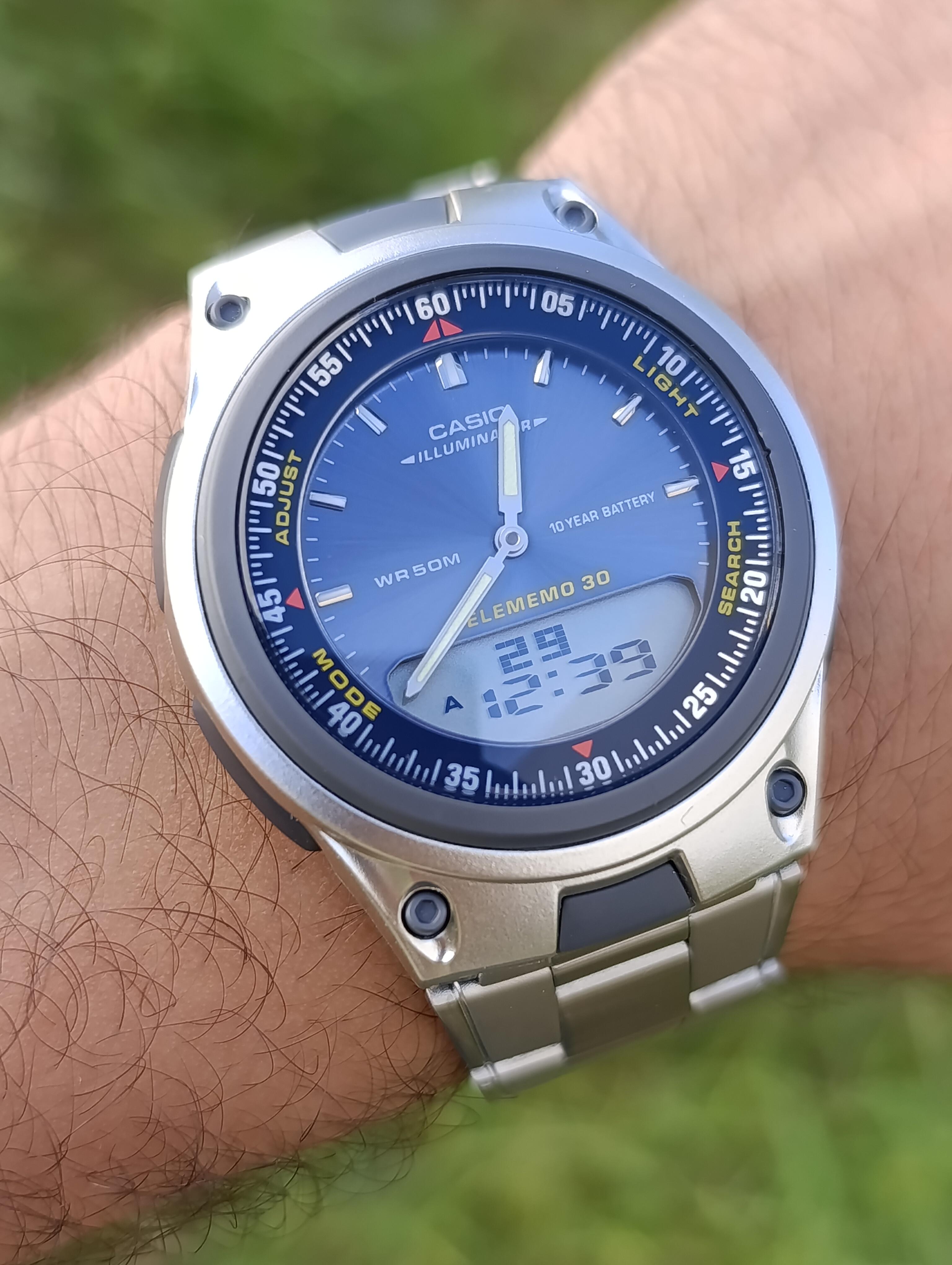 CASIO ILLUMINATOR AW-80D-2AVDF TELEMEMO 30 ORIGINAL HOMME NEUVE WR 50M STAILLESS STEEL