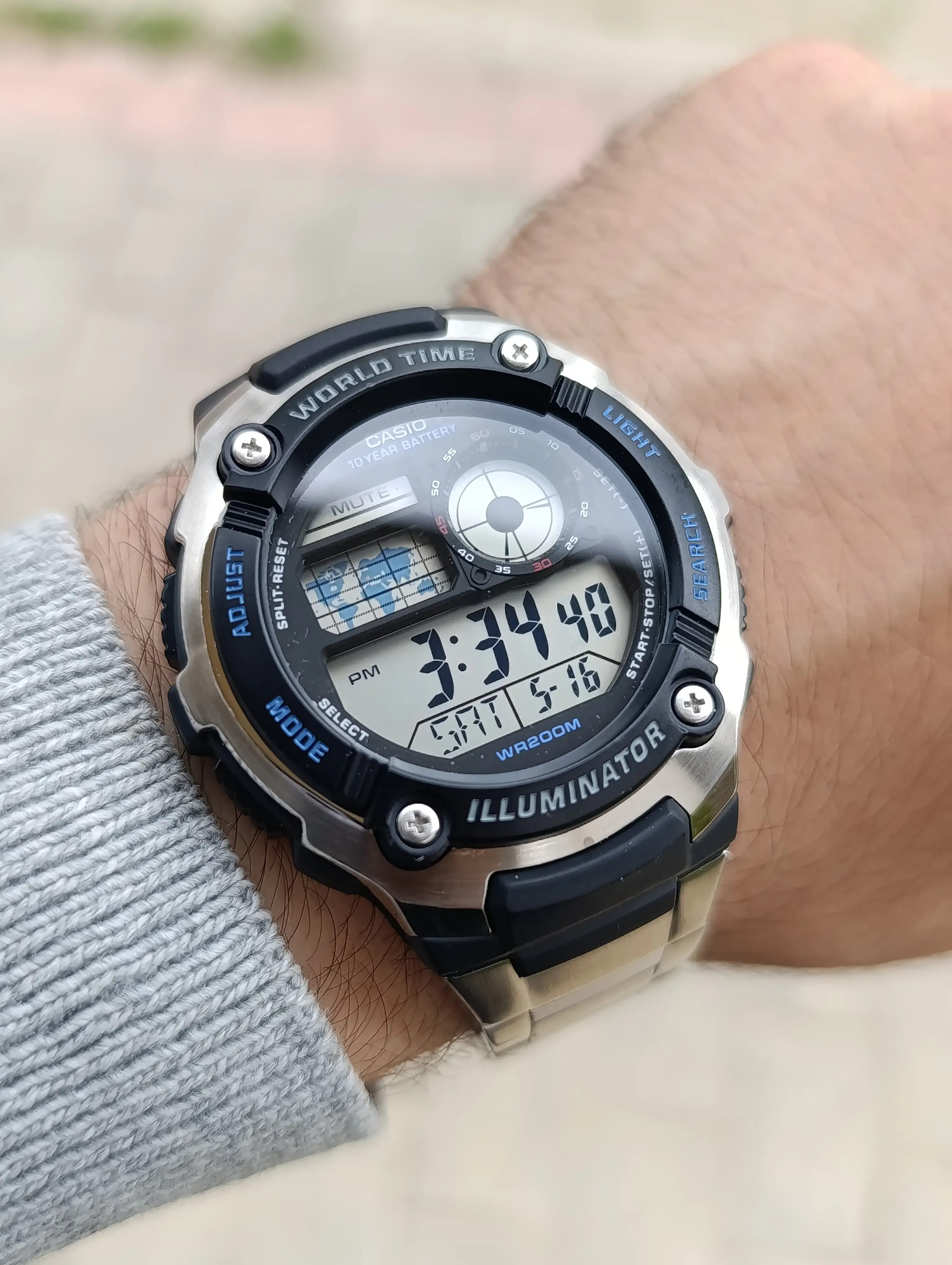 CASIO ILLUMINATOR AE-2100WD-1VDF WORLD TIME ORIGINAL NEUVE WATER RESISTANT 200M
