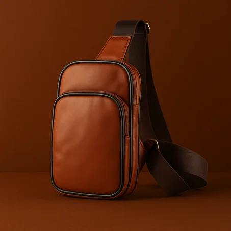 Sac bandoulière en cuir véritable