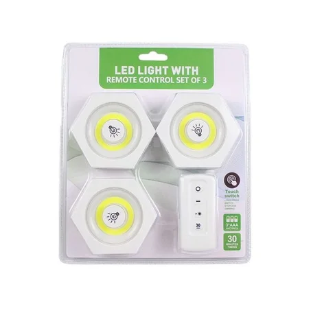Kit de 3 Spots Ampoules Lampes Light LED sans fil avec télécommande de contrôle Éclairage ajustable