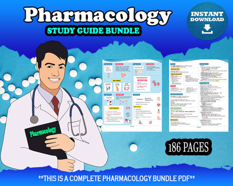 Pharmacology Study Guide bundle | 186 pages |
