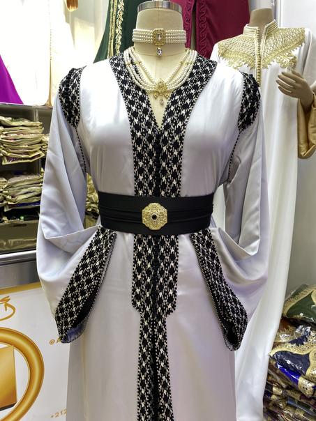 قفطان مغربي فاخر دغا دوسوا وستان دوسوا بسفيفة دوبل وجكار سلسول