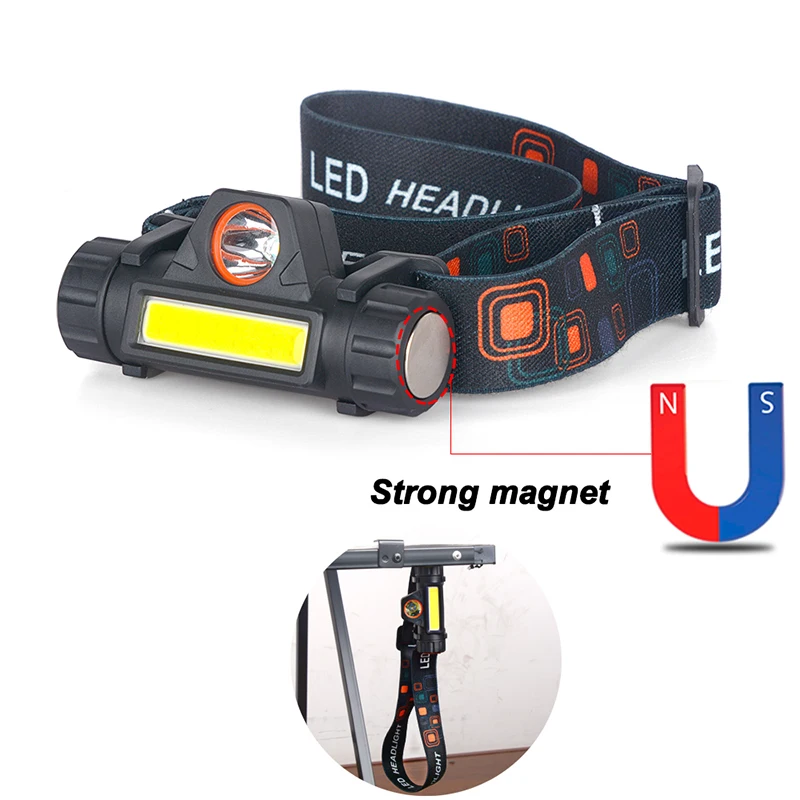 Lampe Frontale LED Rechargeable avec Fixation Magnétique
