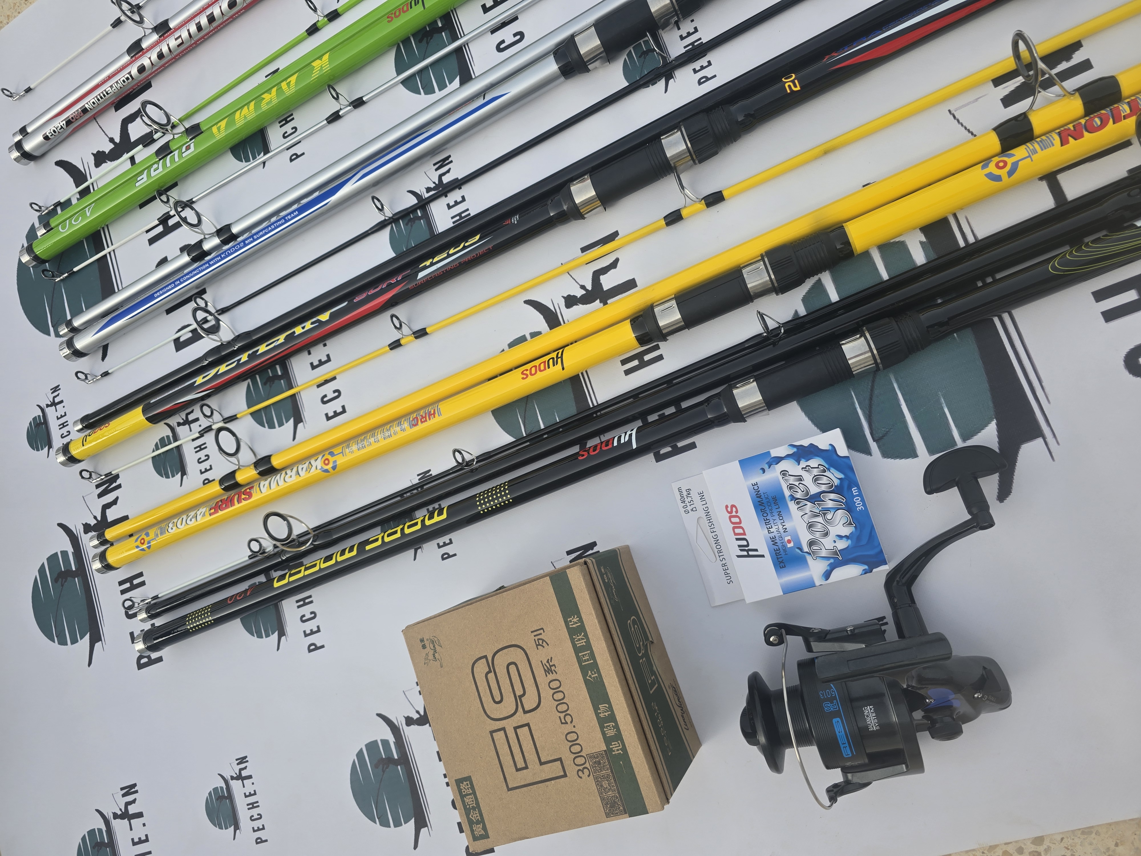 Canne KUDOS 4,2M +MOULINET FS5013 +FIL 300M