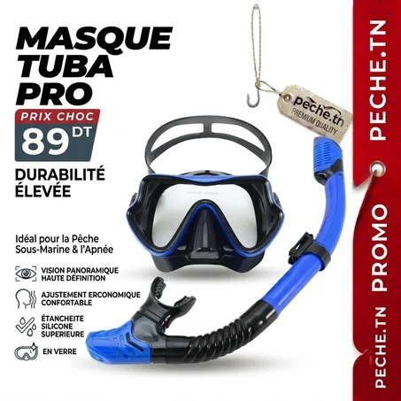 Kit Masque & Tuba de Plongée Bleu