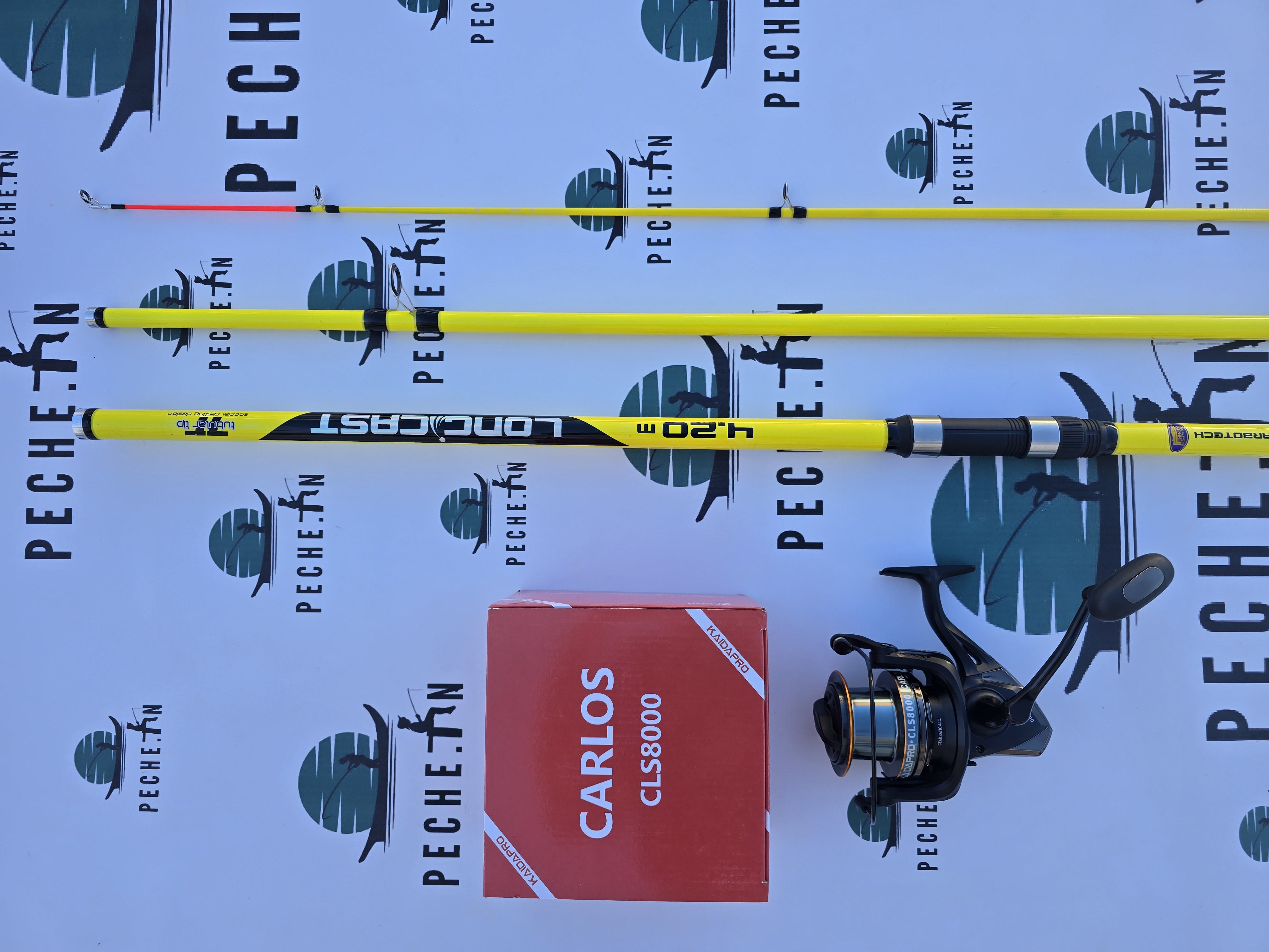 Canne LINEAFFE LONG CAST4.2M +Moulinet KAIDA