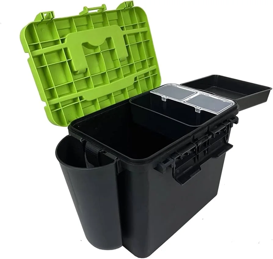 Boîte de pêche multifonction avec siège intégré