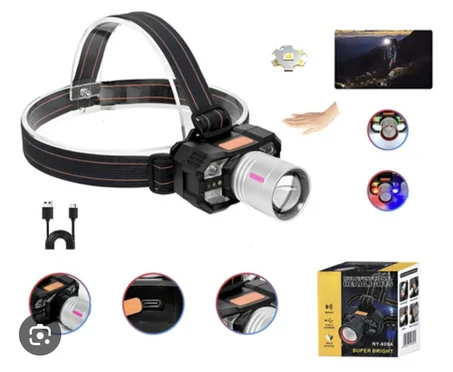 Lampe Frontale LED NY809A avec Détecteur de Mouvement