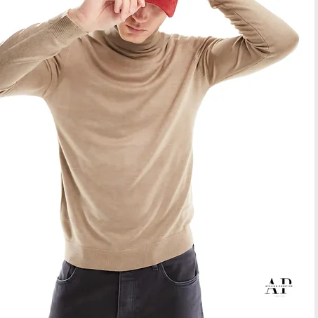 Pull en maille à col roulé - fauve - PULL &BEAR