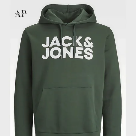Sweat capuche JACK & JONES NOIR VERT FONCÉ